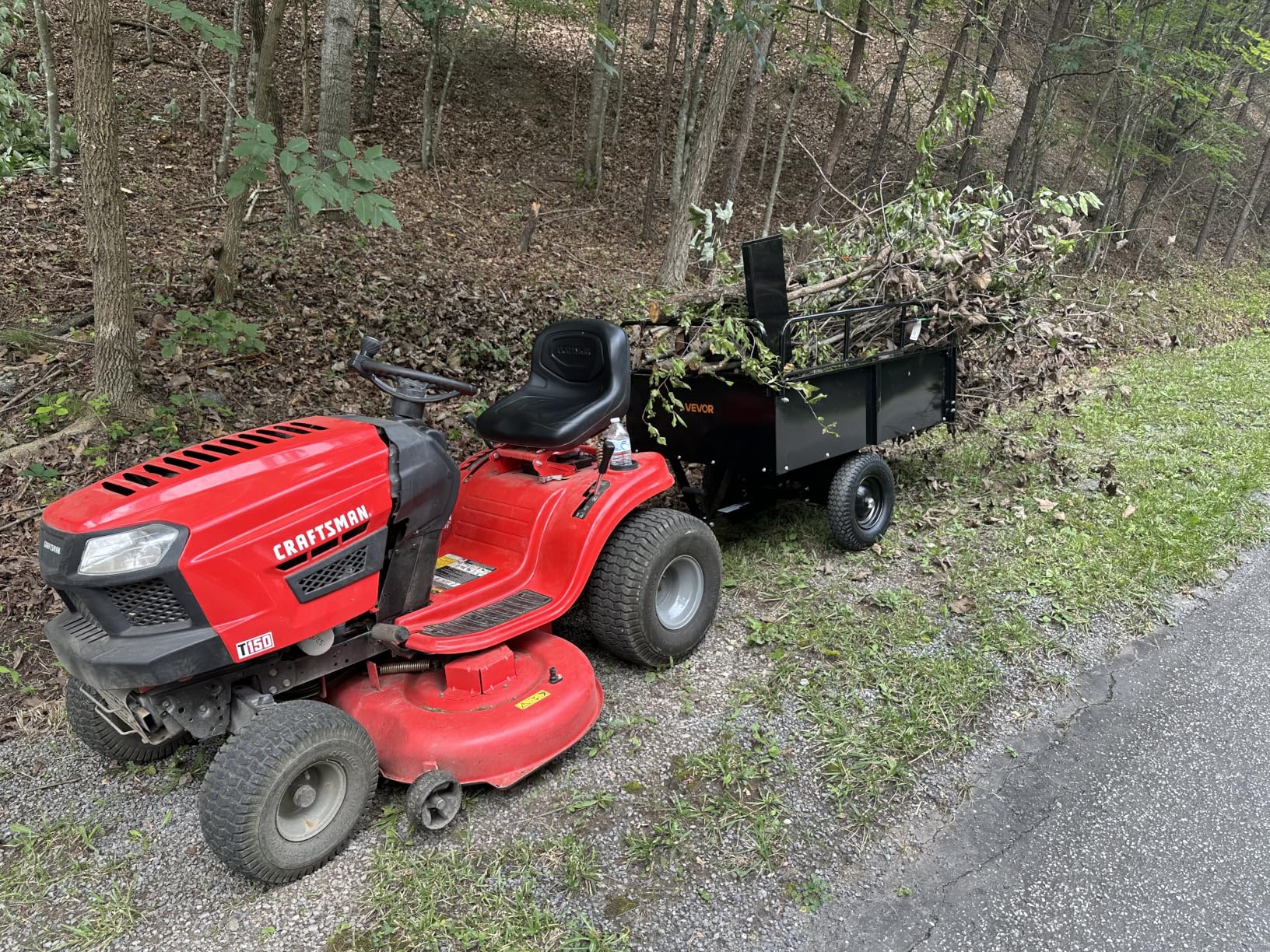 VEVOR Heavy Duty ATV Trailer Tow Behind Dump Cart, 17 Cu.Ft. 600lbs Capacity, Pull Behind Steel Yard Wagon Dump Trailer for Tractor Lawn Mower Garden with 16in Tires customer photo 2