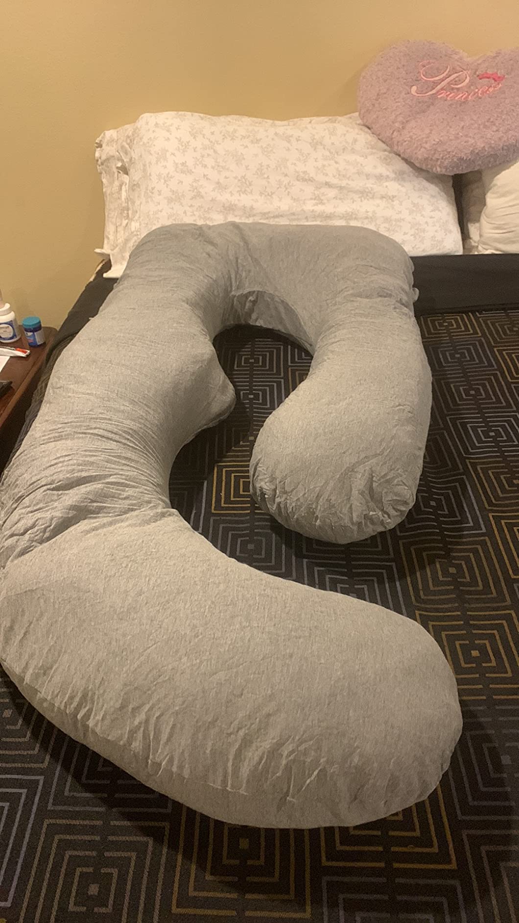 BATTOP Pregnancy Pillows for Sleeping- U Shaped Full Body Maternity Pillow, Pregnancy Pillow for Side Sleepers with Removable Cover, Supports Back, Hips, Belly & Legs (Pale Pink) customer photo 1