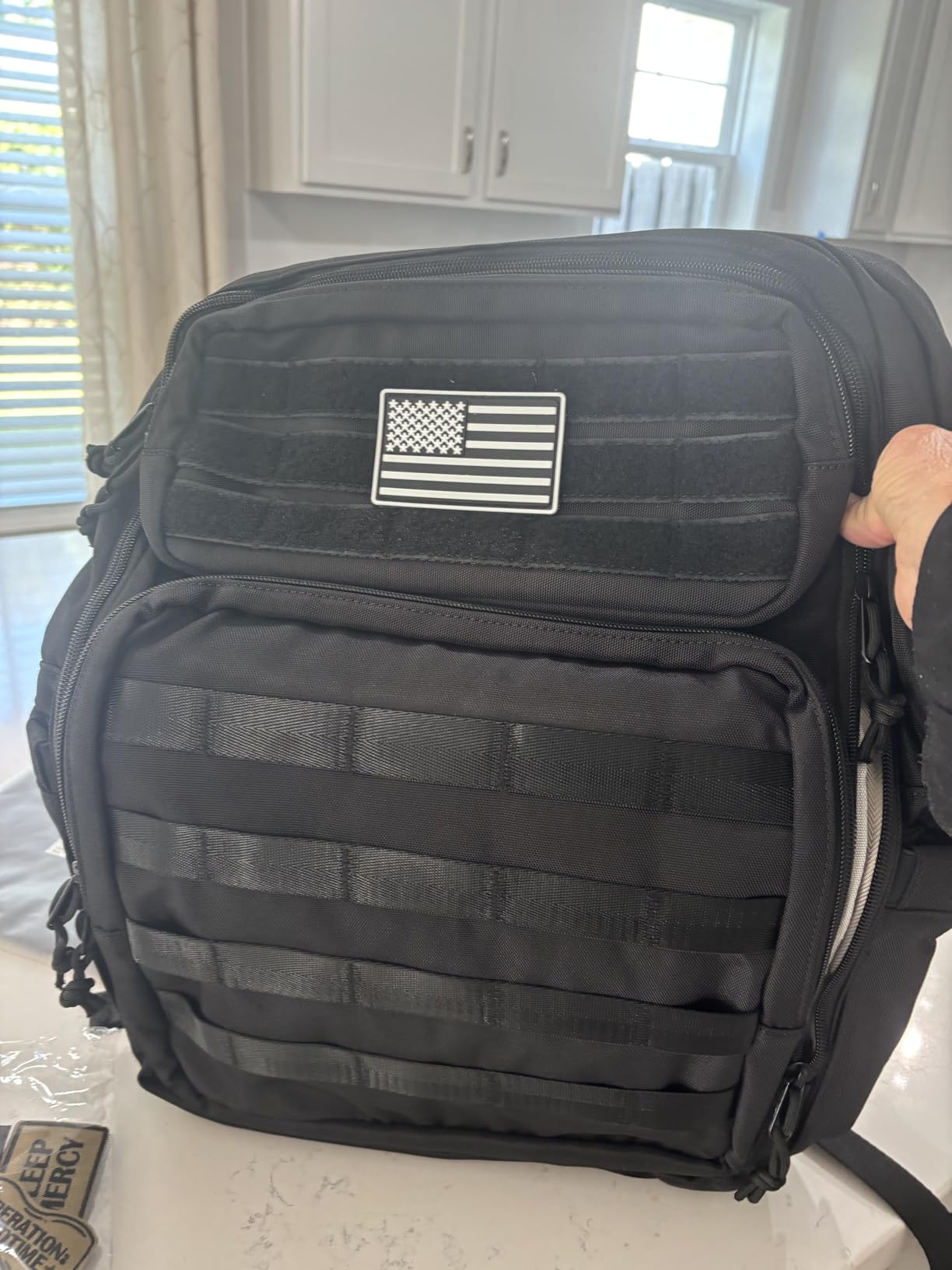 LORADI Large Dad Diaper Bag Backpack, Tactical Style, Black | Stroller Clips, Luggage Sleeve for Travel, Insulated Pockets customer photo 2