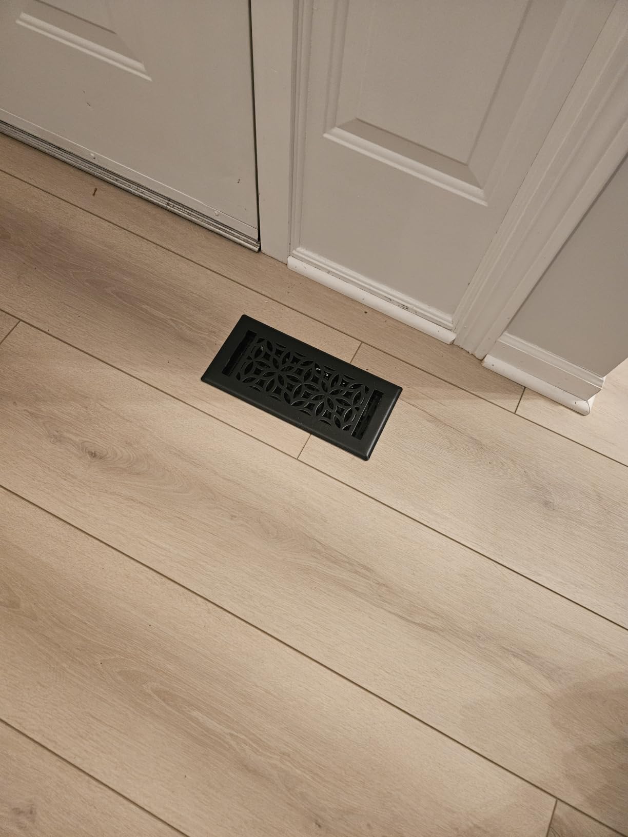 Floor Vent Covers - 4x10 Floor Register - Heavy-Duty Steel, Rustproof & Walkable Grates, Drop-in Install, Adjustable Airflow - Decorative (Floral Satin Rose Bronze, 2 Pack) customer photo 1