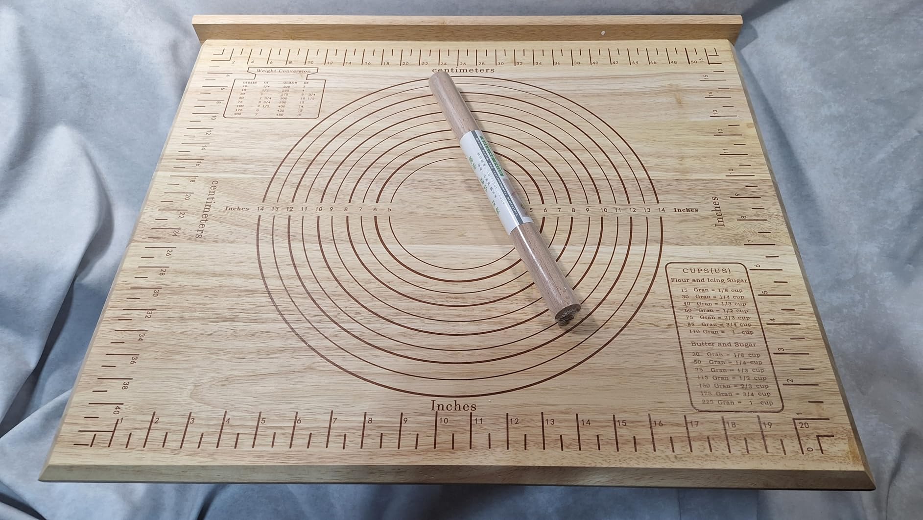 Wood Pastry Board with Measurements | Extra Large 24