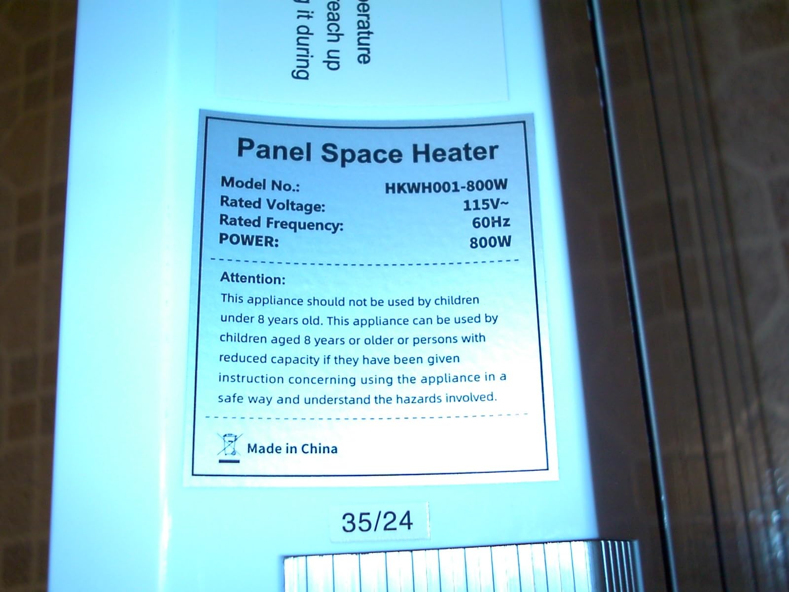 1500w Convection Wall Panel Heater-Electric Heater for Indoor Use, Quiet Fan-less Design, Energy Efficient Heating with ECO Mode, Remote Control, 24h Timer, Child Lock customer photo 2