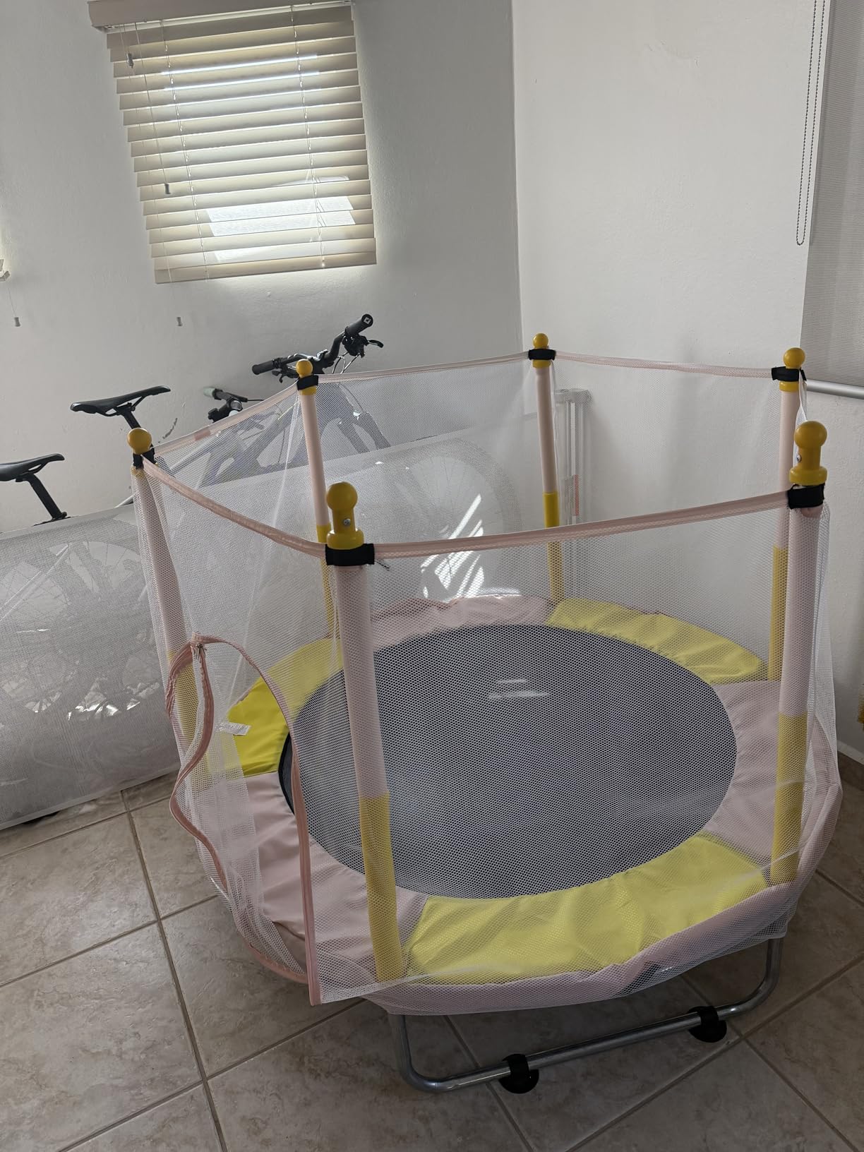 Fitinone Trampoline for Kids, 5 FT Indoor & Outdoor Toddler Trampoline with Safety Enclosure Net, Birthday Gifts for Kids, Gifts for Boy and Girl, Age 3-8 customer photo 1