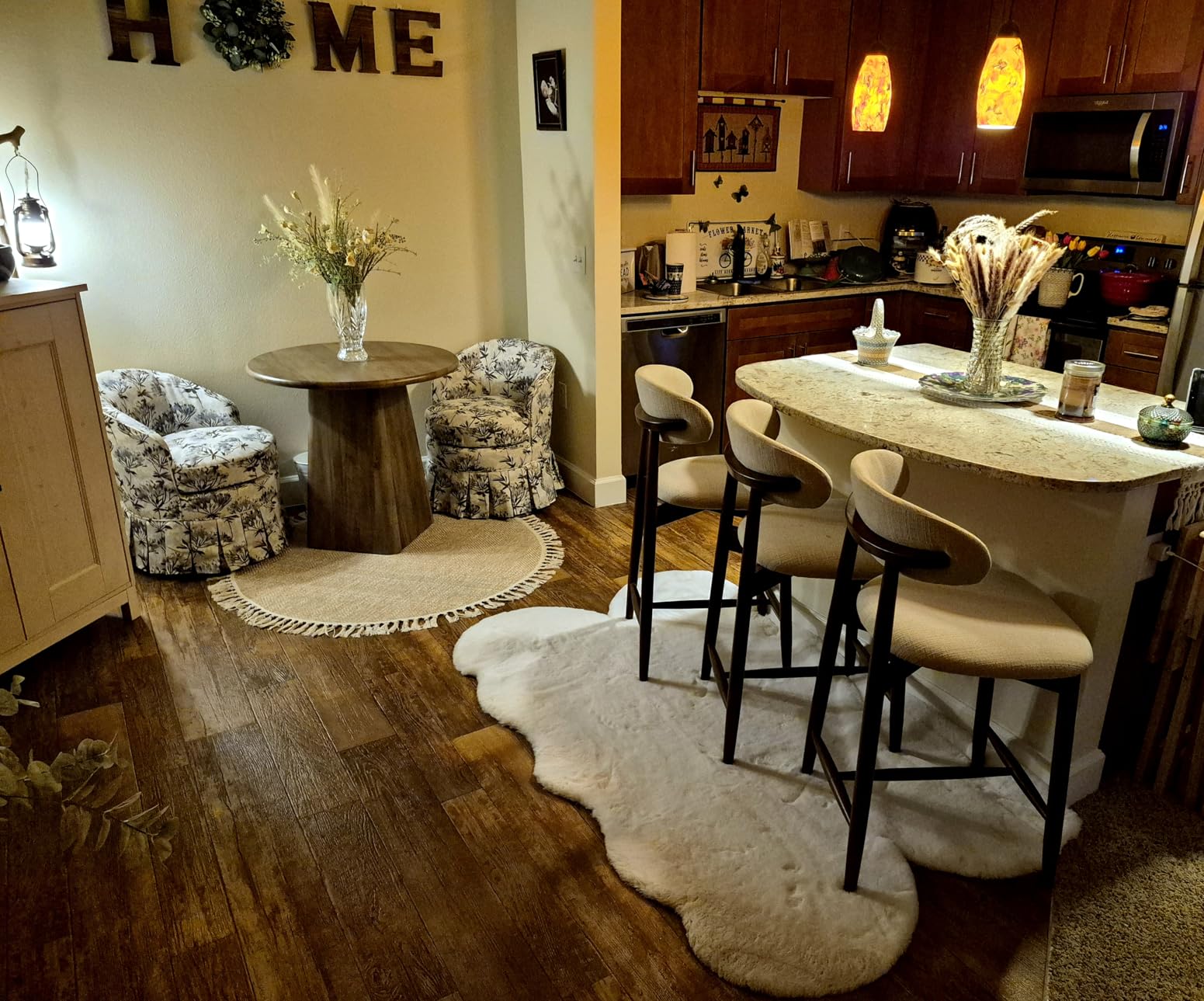 Tribesigns 31.5-Inch Round Dining Room Table for 2-4, Farmhouse Small Kitchen Dinner Table with Square Base for Dining Room Living Room, Rustic Brown customer photo 2