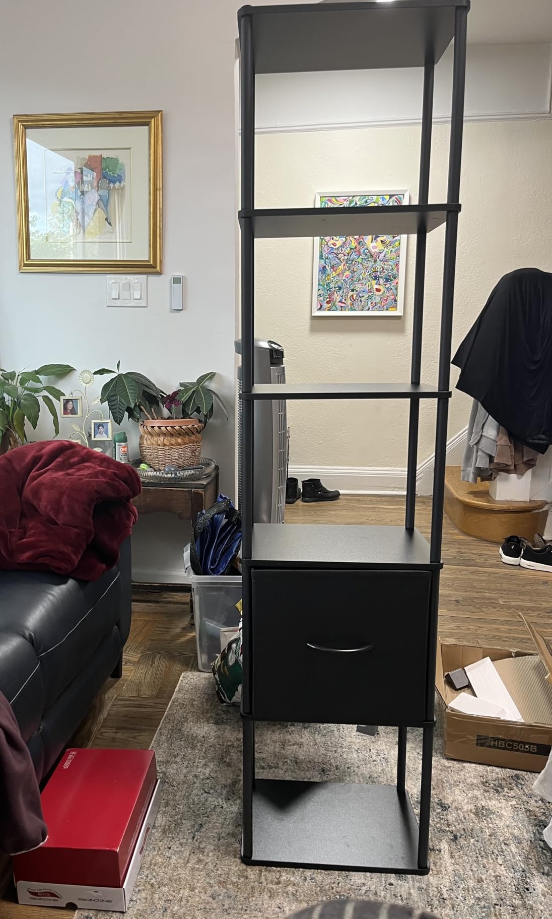 6-Tier Bookshelf with Drawer, Narrow Bookshelves Organizer, Floor Standing Ladder Shelf,Tall Bookcase for Small Space, Book shelf with Storage for Living Room, Bedroom, Office, Study Light Oak customer photo 2