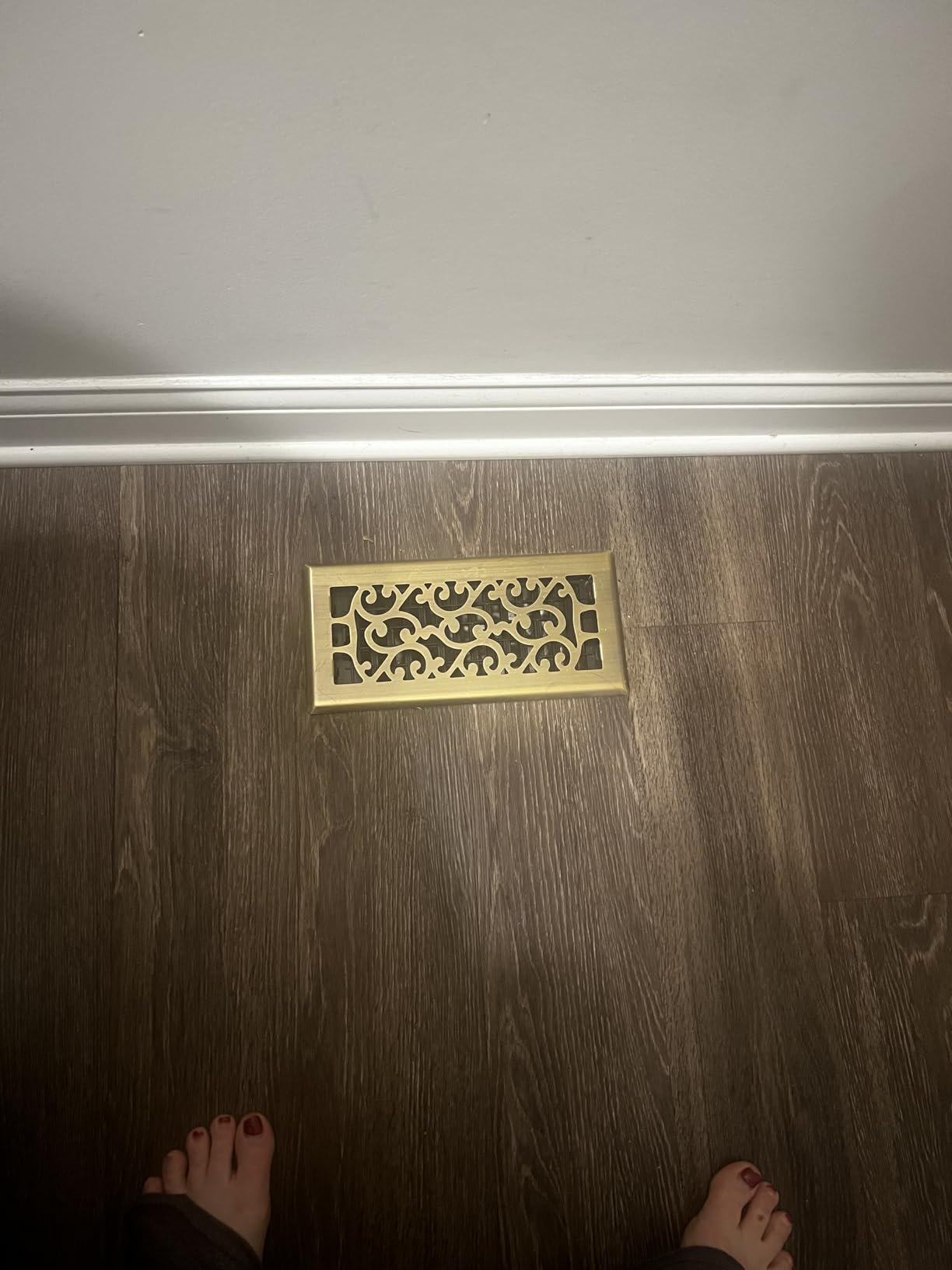 10 Pcs Heavy Duty Floor Registers Carbon Steel Walkable Floor Vent Covers Easy Adjust Air Flow Decoration for Home Heater Air Grilles Vents Supply (Brass,4 x 10 Inch) customer photo 2