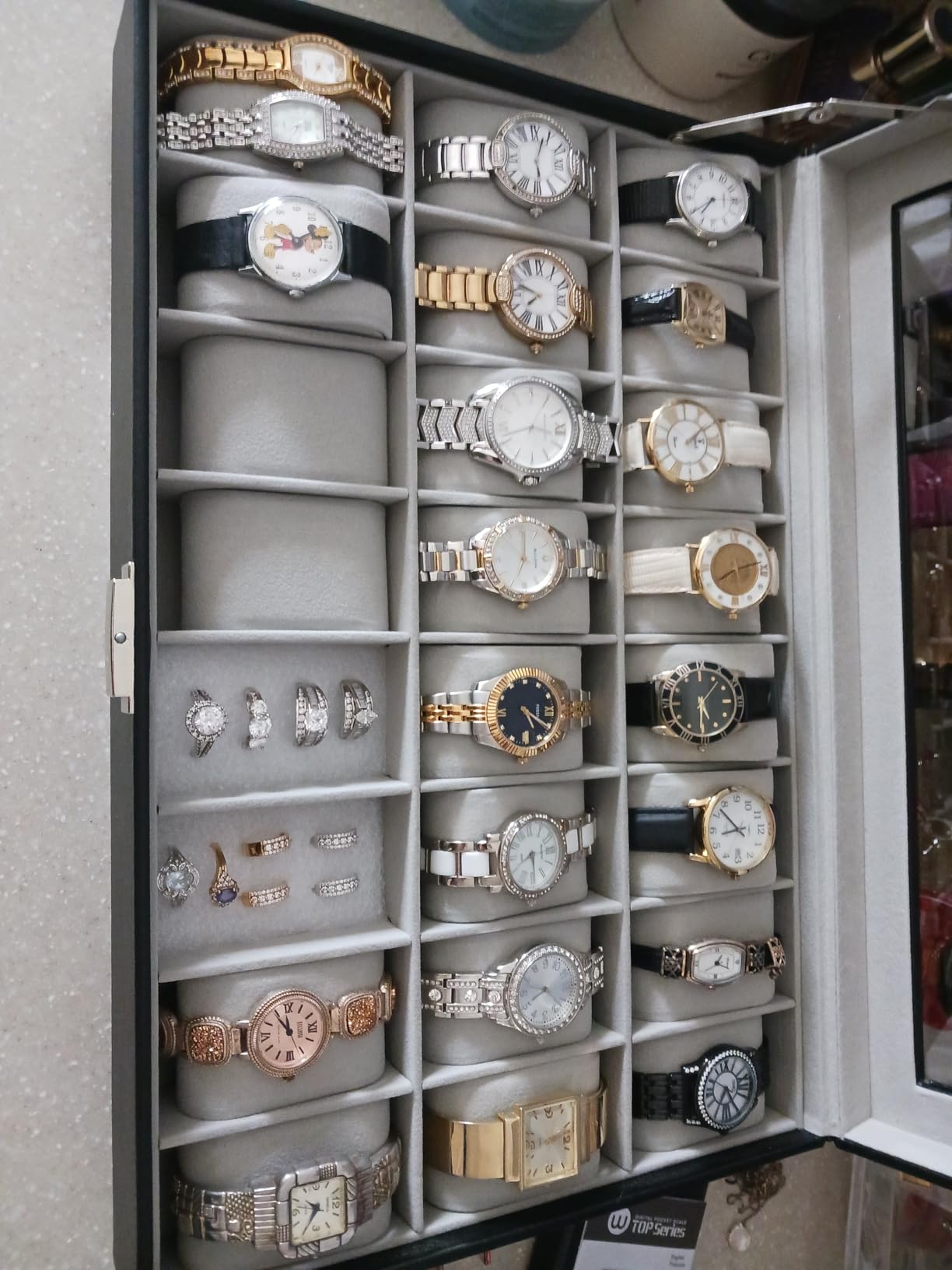 ProCase Watch Box for Men, 24 Slot Display Case with Real Glass Lid and Removable Pillows. Premium Storage Holder Organizer, Gift for Dad & Father's Day & Watch Collectors - AllBlack customer photo 1