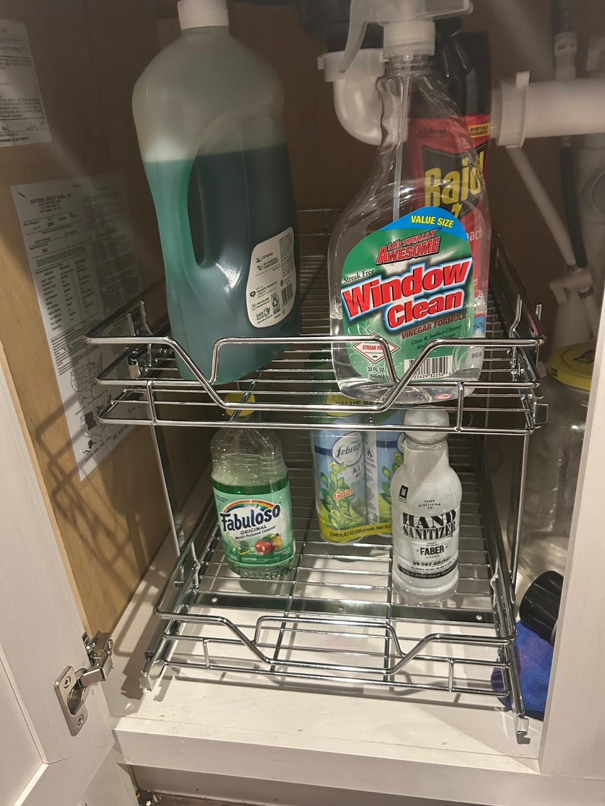 2-Tier Kitchen Cabinet Pull Out Shelf and Drawer Organizer Slide Out Pantry Storaqe Basket in Multiple Sizes (14