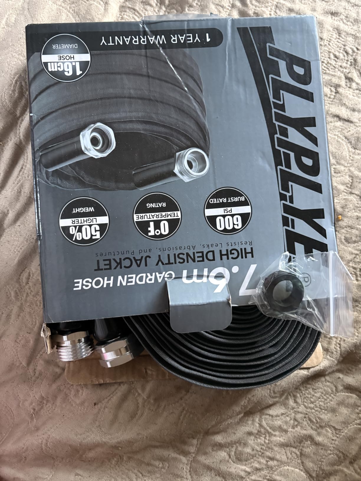 Garden Hose 25ft, Made of TPU(Not PVC), Ultra-Light & Flexible Water Hose, Non-Shrinking, Easy to Store, Drinking Water Safe Material, All-weather, Black&Gray customer photo 2