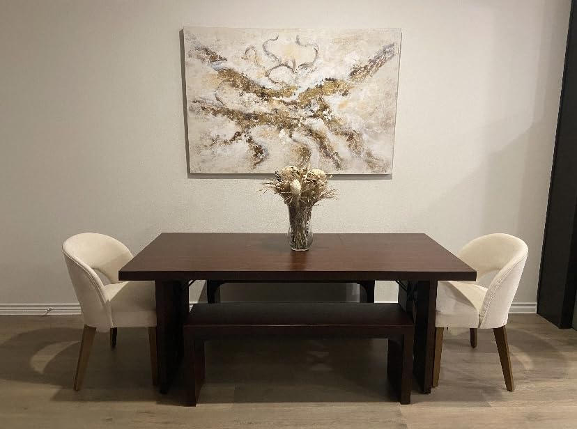 HIPIHOM 7-Piece Dining Table Set for 6 People, 70.8