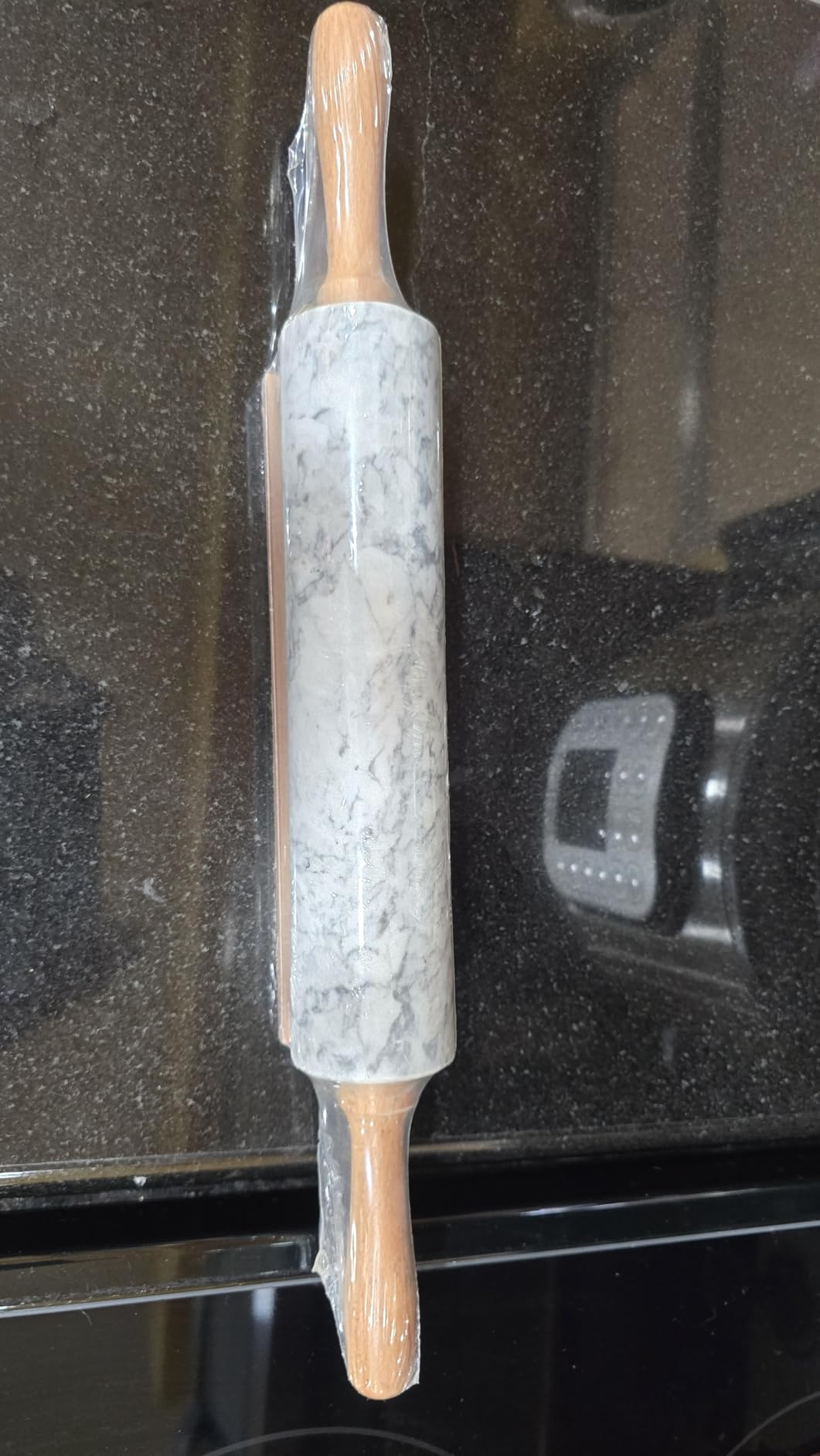 16.7 Inches Marble Rolling Pin for Baking with Wooden Handles & Wooden Cradle - Rolling Pin for making Pizza Dough & Tortillas, Dough Roller for Pasta, Cookie, Pie Crust and More! customer photo 1