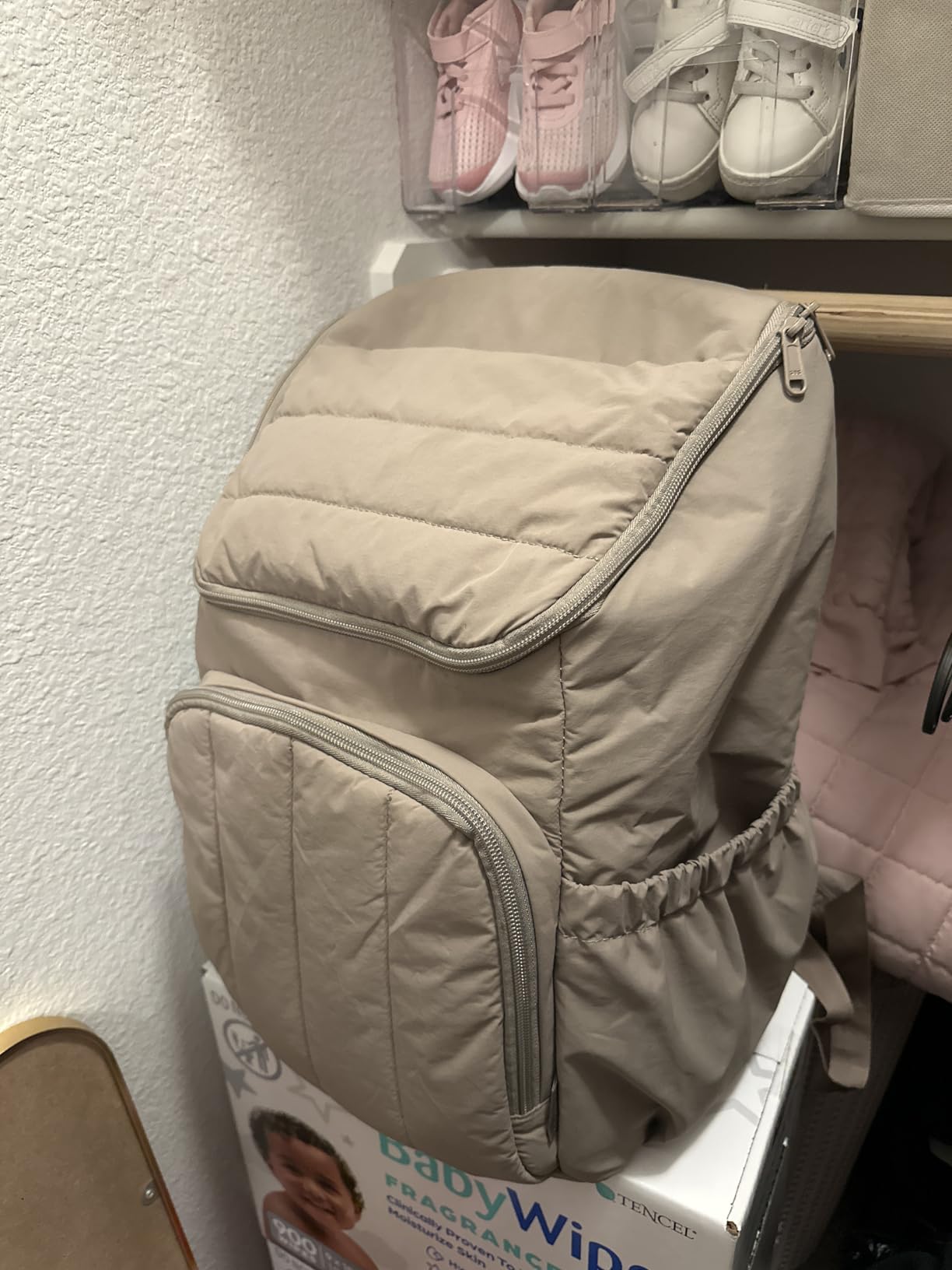 BAGSMART Diaper Bag Backpack with Changing Pad, Insulated Bottle Holders | Large Capacity, Water-resistant, Puffer Travel Baby Bag for Mom Dad Girl Boy, Pañaleras Para Bebe, Baby Shower Gifts customer photo 1