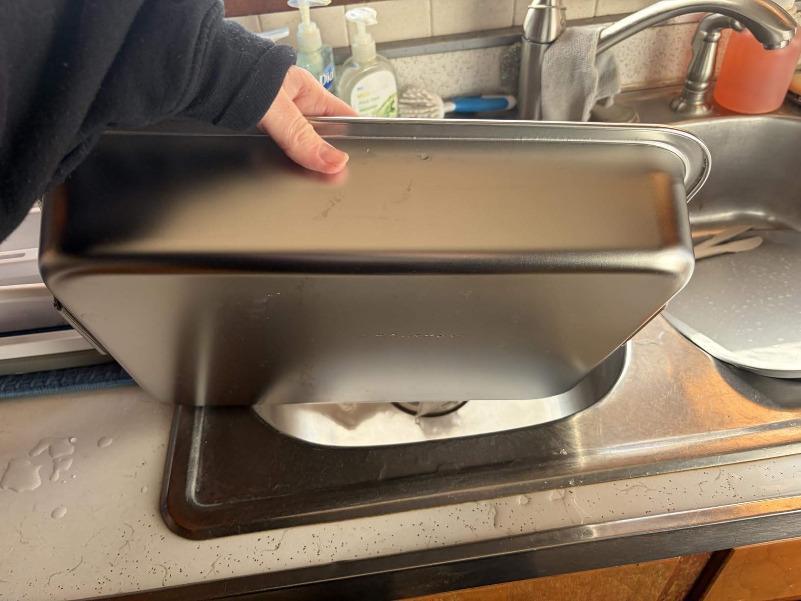 Stainless Steel Turkey Roasting Pan with Rack & Handles, Heavy Duty Food-Safe Turkey Pan Dishwasher Safe, Perfect for Cooking Turkey and Steak for Thanksgiving and Christmas (Extra Size) customer photo 1