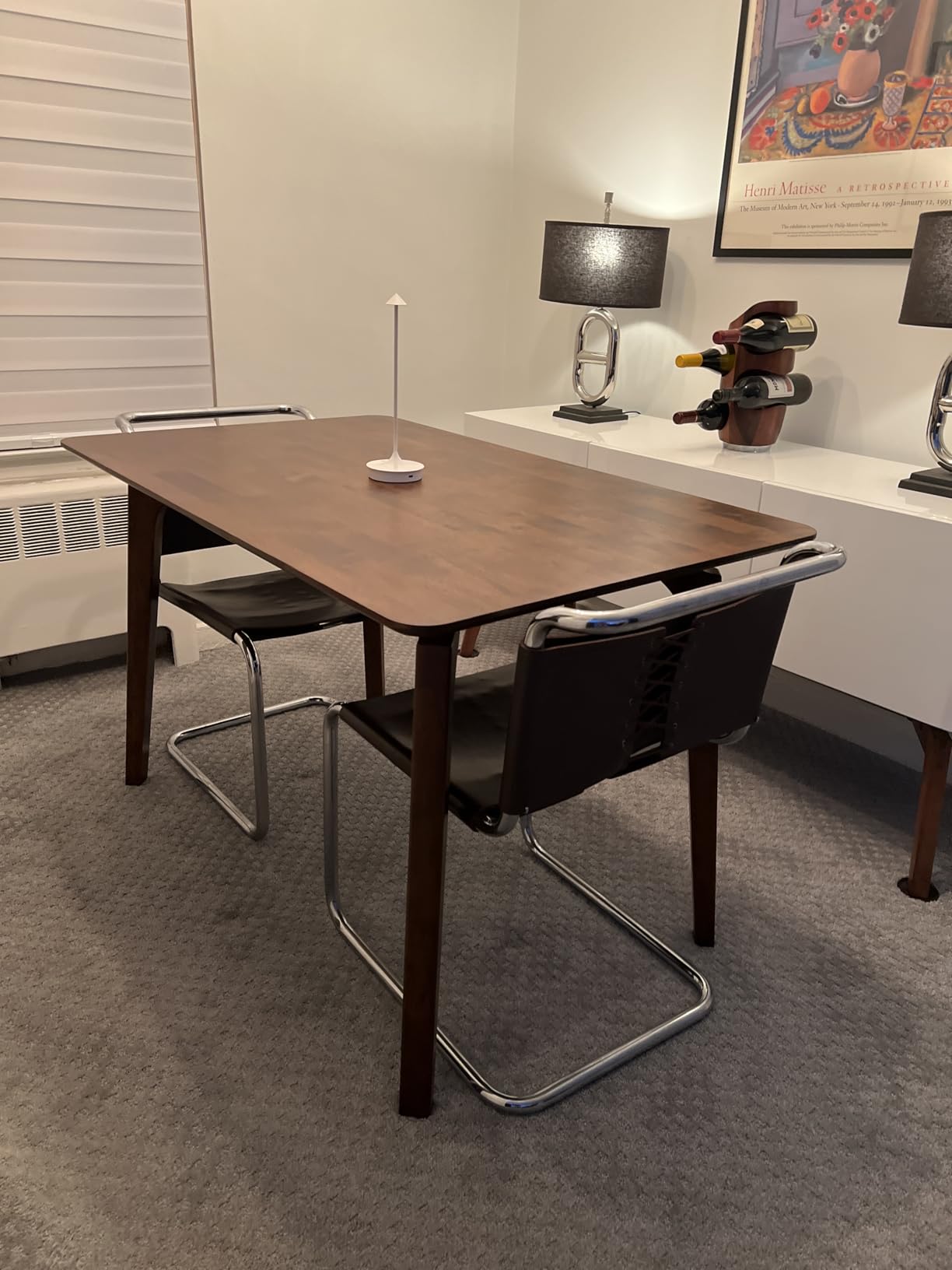 Acacia Alma 36 Inches Round Dining Table for 4, Solid Rubber Wood, Mid-Century Modern Kitchen & Dining Room Tables, Space-Saving for Living Room, Wooden Waterproof Thickened Tabletop, Natural customer photo 1