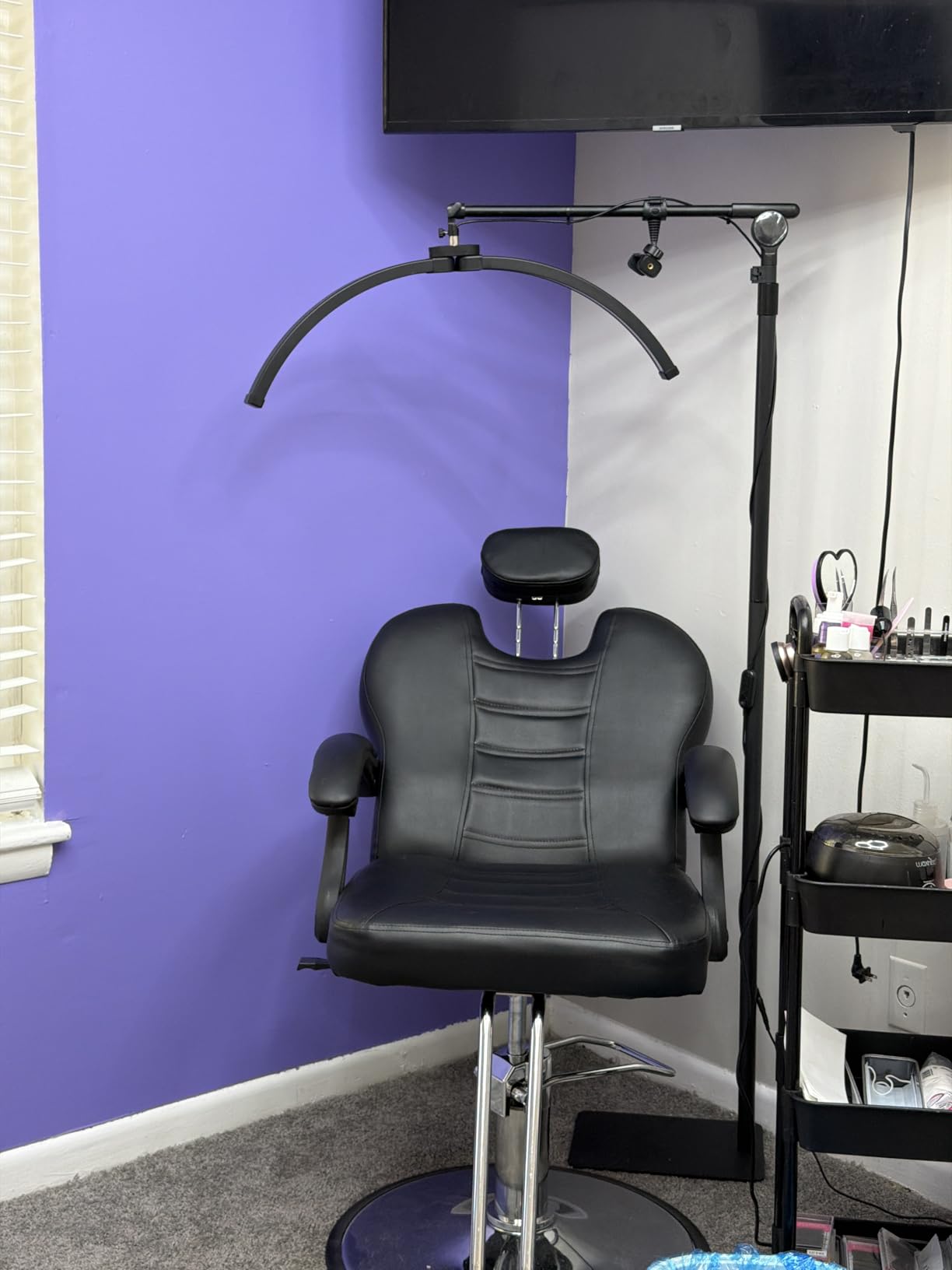 Barber Salon Chair for Hair Stylist, Reclining Beauty Chairs for Client | Heavy Duty Hydraulic Pump/Adjustable Height/ Headrest/Footrest /Swivel customer photo 2