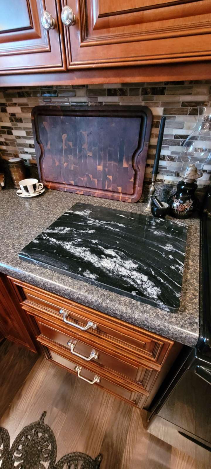 Marble Cutting Board, 16 x 20 Inch Marble Slab, Pastry Board With Non-Slip Feet For Baking, Cheese, Chocolate, Gifts For Housewarm, Aura Calacatta customer photo 1