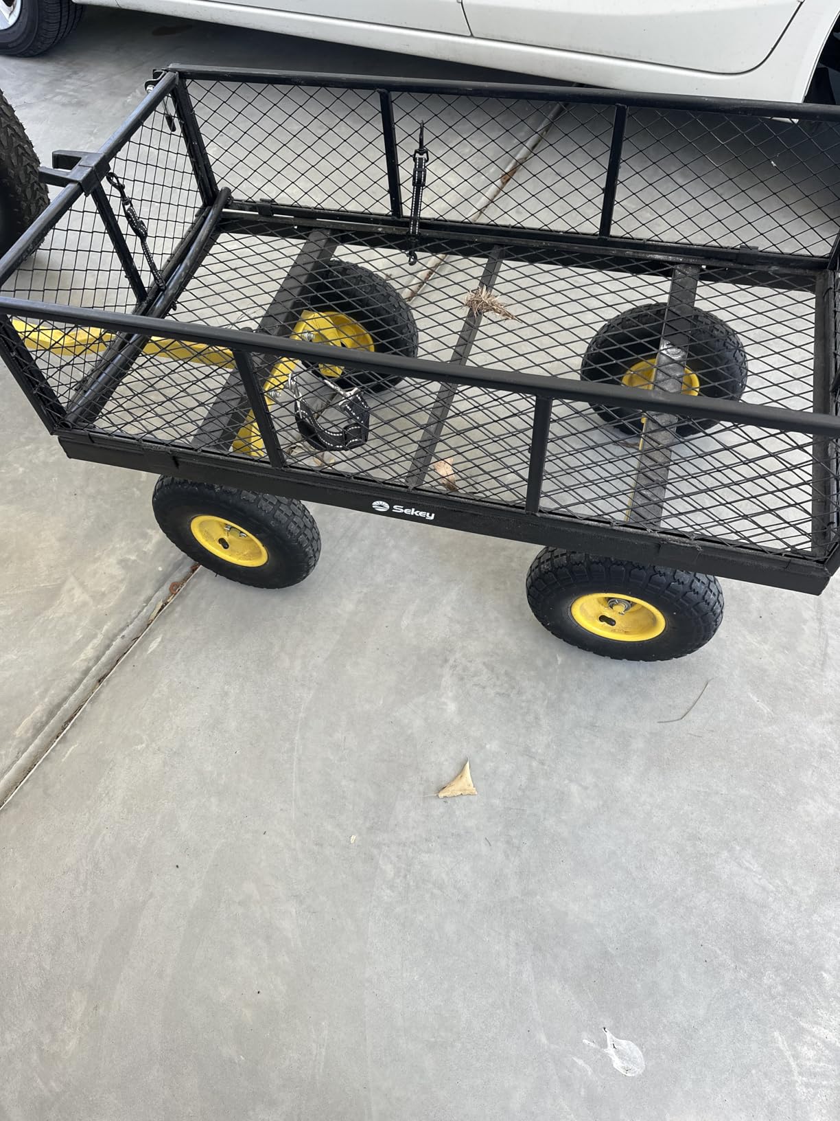 Sekey 1000lbs Heavy Duty Steel Garden Cart for Yard & Farm, Utility Wagon with Removable Sides (Convert to Flatbed), 10