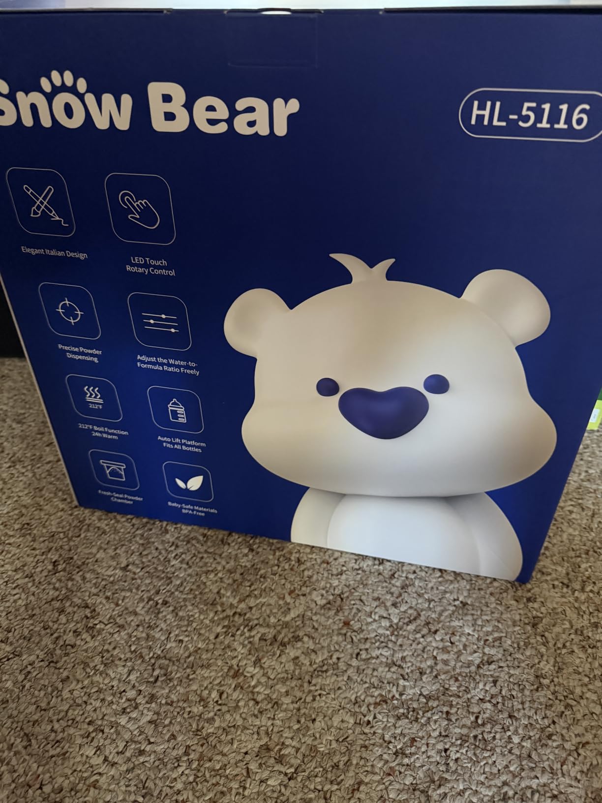 Snow Bear Baby Formula Maker - One Touch Warm Formula Dispenser, Precise Powder Water Ratio & Memory Setting, Sealed Powder Container, Auto Lifting Platform for No Mess fit Most Bottle customer photo 2