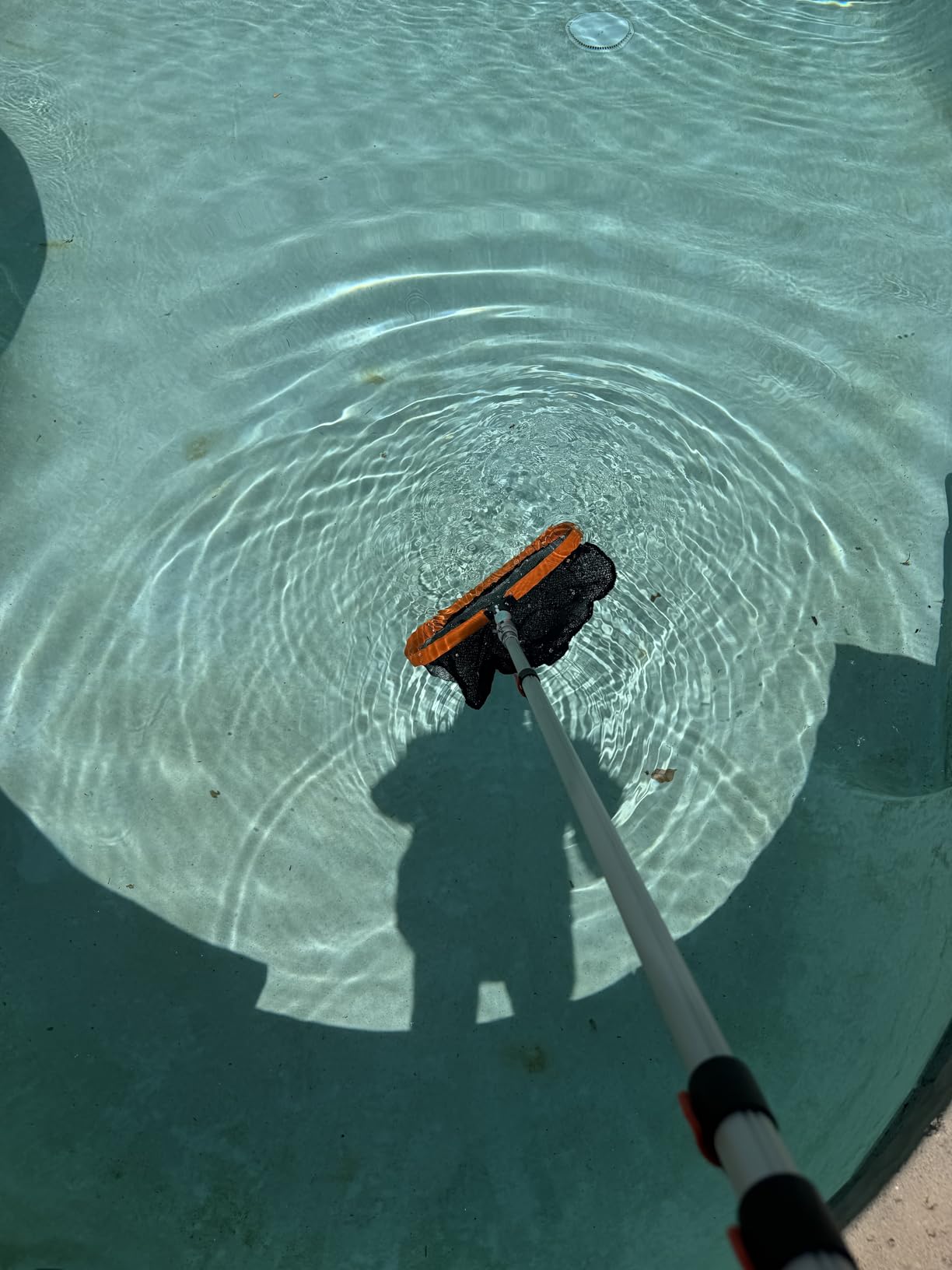 4-in-1 Pool Skimmer Net with Pole, Heavy Duty Pool Net and Fine Mesh Leaf Skimmer Net for Above Ground Pool, 16FT Telescopic Pool Pole with Professional Pool Net and Pool Hook for Cleaning customer photo 1