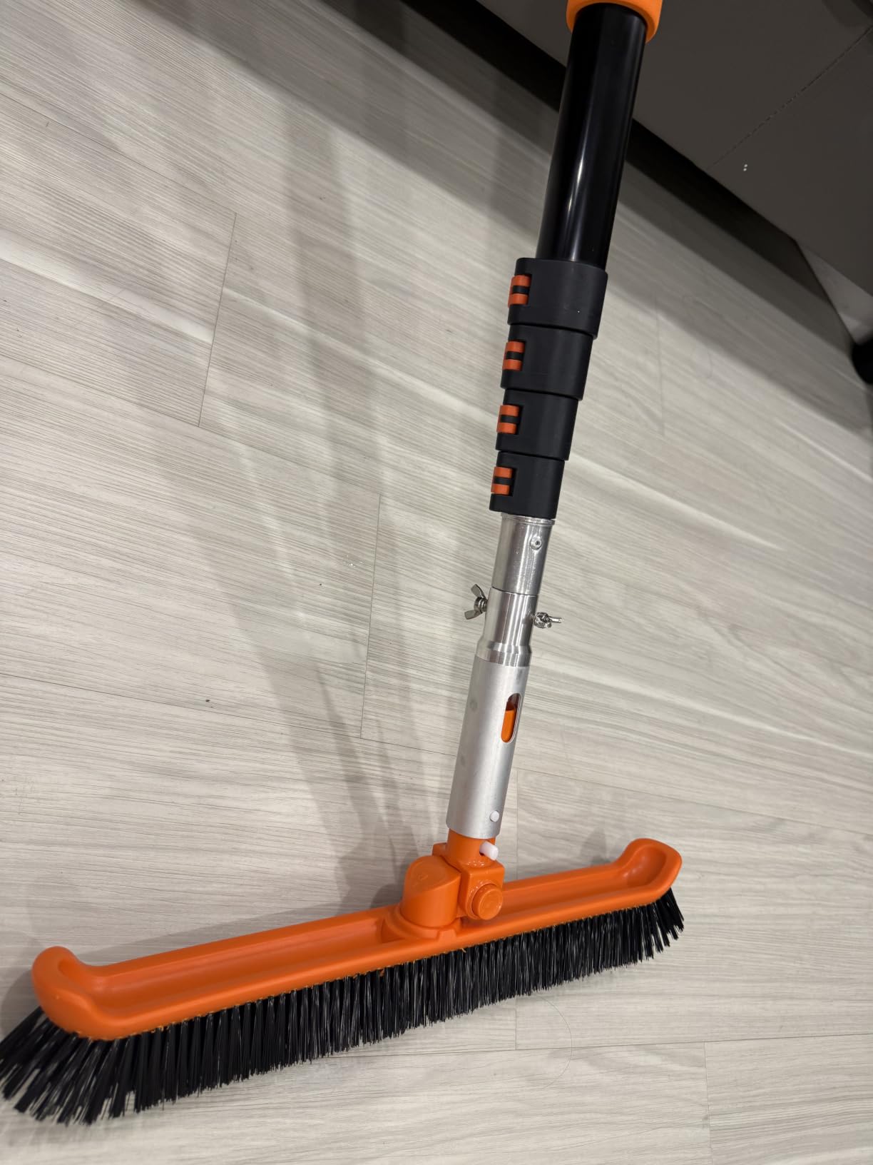 Pool Brush with Pole, 16FT Heavy Duty Telescopic Pool Pole with 18