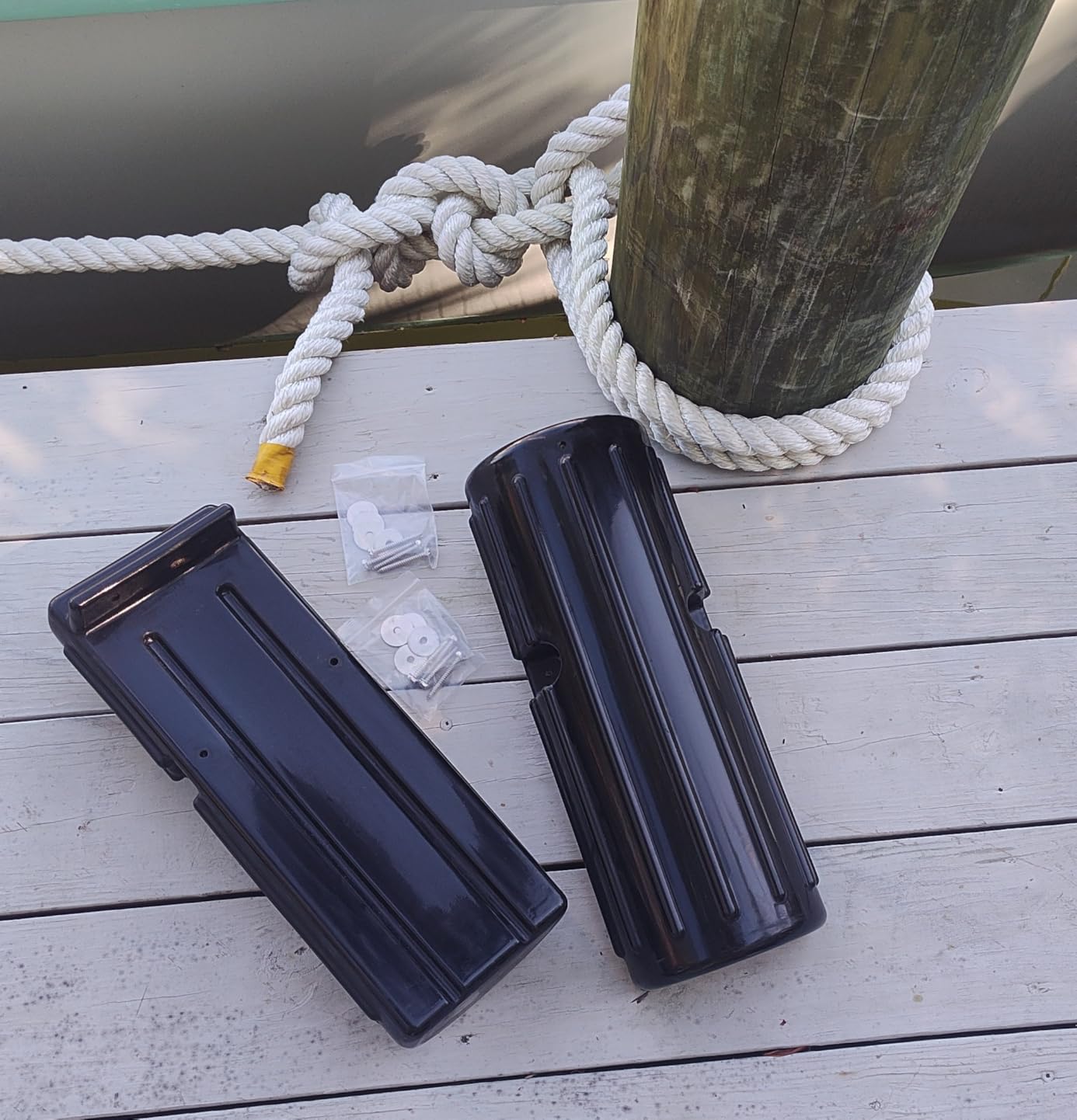 OCEANBROAD Dock Bumpers, Boat Dock Bumpers for Edge & Side | UV-Resistant PVC, Marine Fender Guard with Stainless Steel Hardware customer photo 1