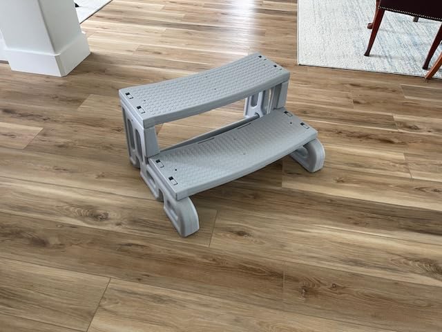 VINGLI Hot Tub Steps, 2-Step Spa Ladder with Sturdy Non-Slip Steps -Gray | 2-step ladder with non-slip treads for hot tubs and spas, universal design for indoor or outdoor use, easy to move and store customer photo 1