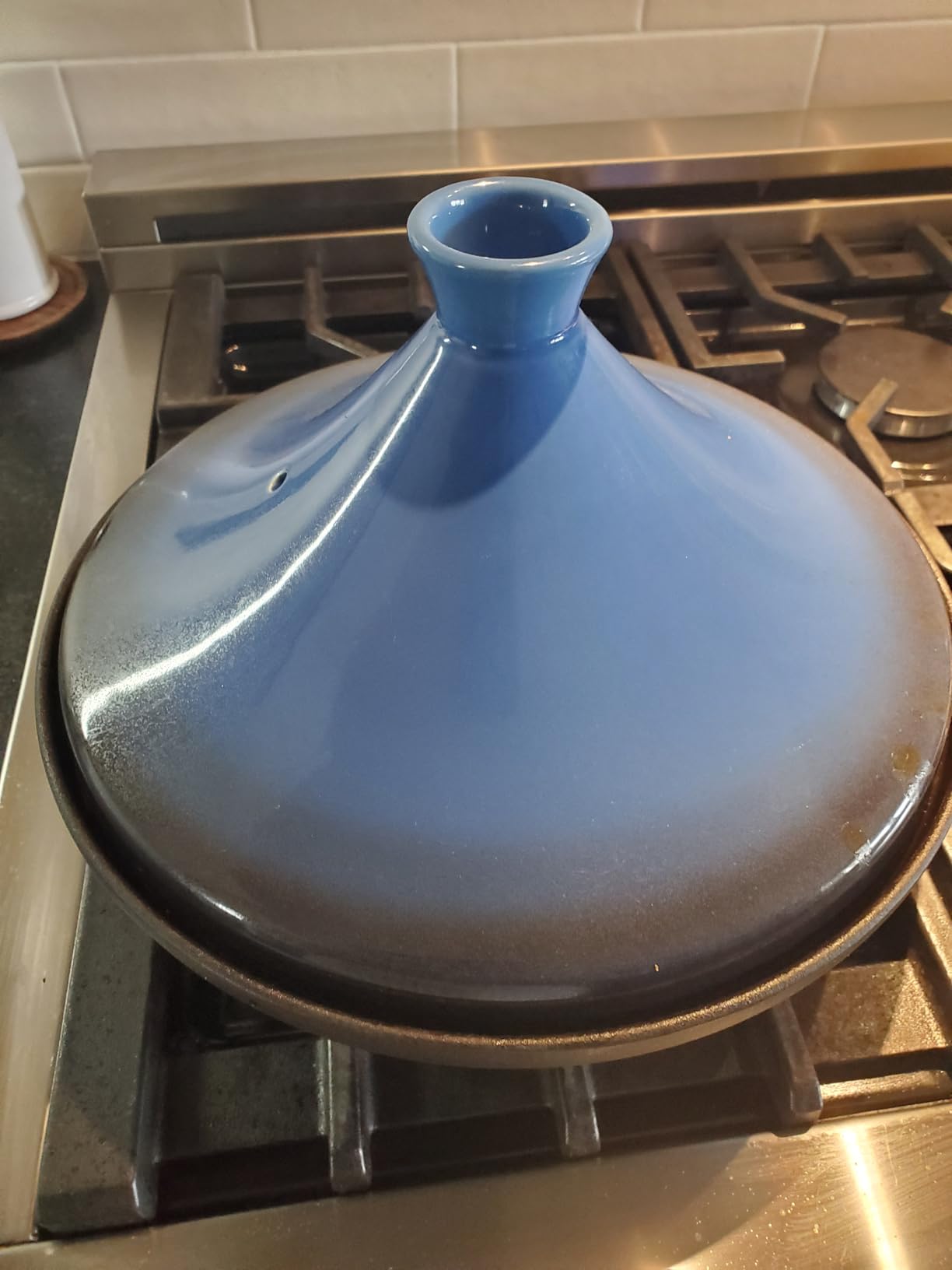 Moroccan Tagine for Cooking: Enameled Cast Iron Cooking Pot, Slow Cooker, Classic Kitchen Cookware, Tajine with Ceramic Cone-Shaped Closed Lid, 3.3 QT, Orange customer photo 1