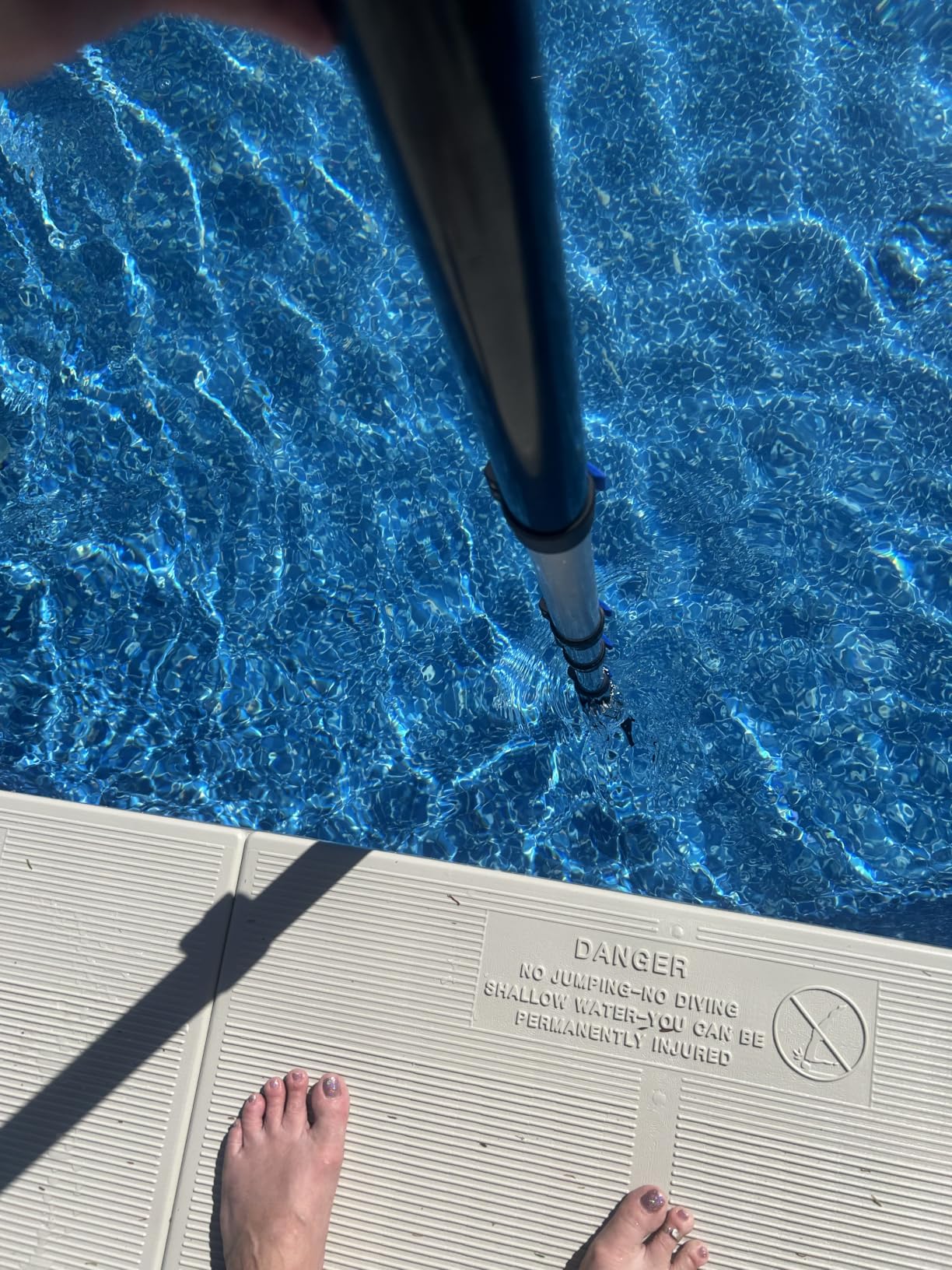 5-20 FT Telescopic Pool Pole, Aluminum Alloy Extension Pole with Flip-Lock & Screw Lock, Adjustable Pool Pole for Skimmer Nets, Brushes & Vacuum Heads customer photo 1