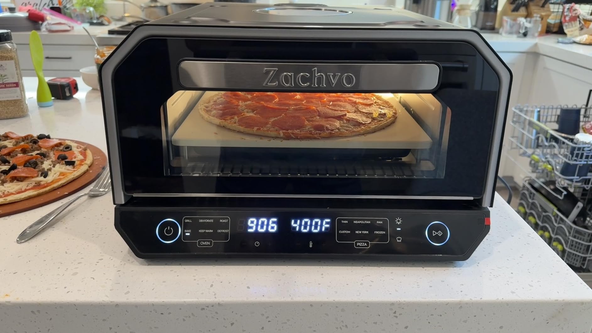 13-in-1 Countertop Pizza Oven, 90-Second 12 Inch Pizza, up to 850F, 6 Presets & 6 Bake Modes, PID Control, Expert Mode Makes 5 in 30 Min for Home Pizzeria, Top Window & On-Demand Light, Black customer photo 1