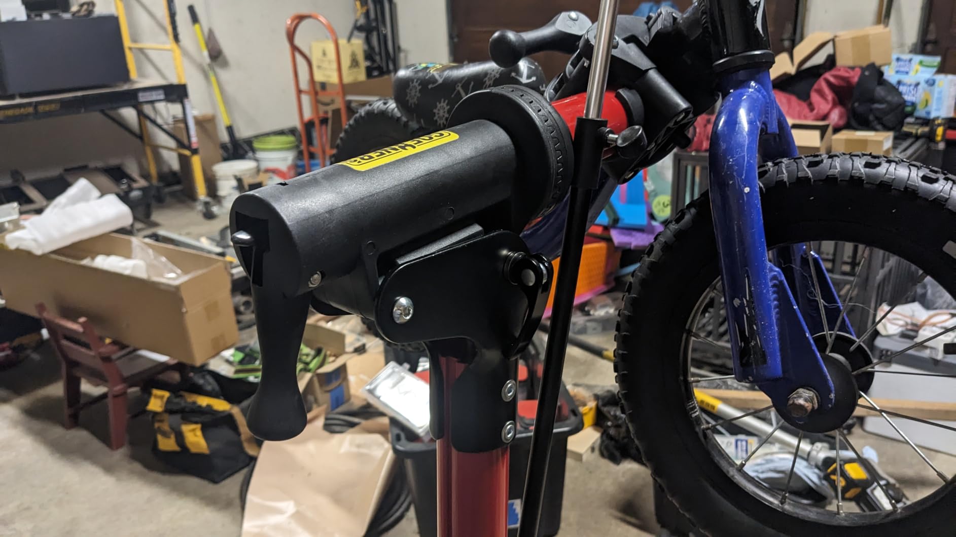 Bike Repair Stand for Maintenance, Heavy Duty Folding 360 Degree Clamp for E-Bike - 110LBS Load Capacity, Lightweight Aluminum Build, 47-67 Height, Quick Release & Tool Tray customer photo 1