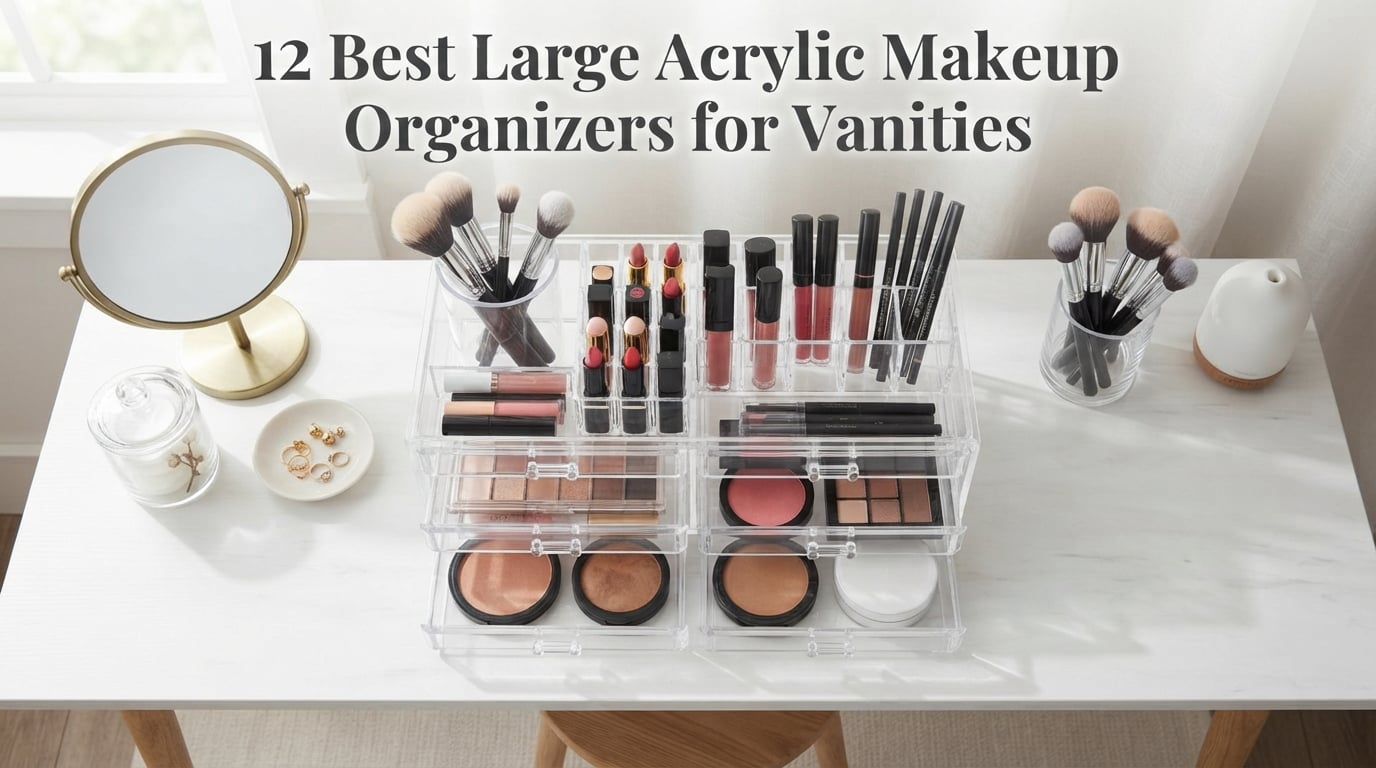 Best large acrylic makeup organizers for vanities