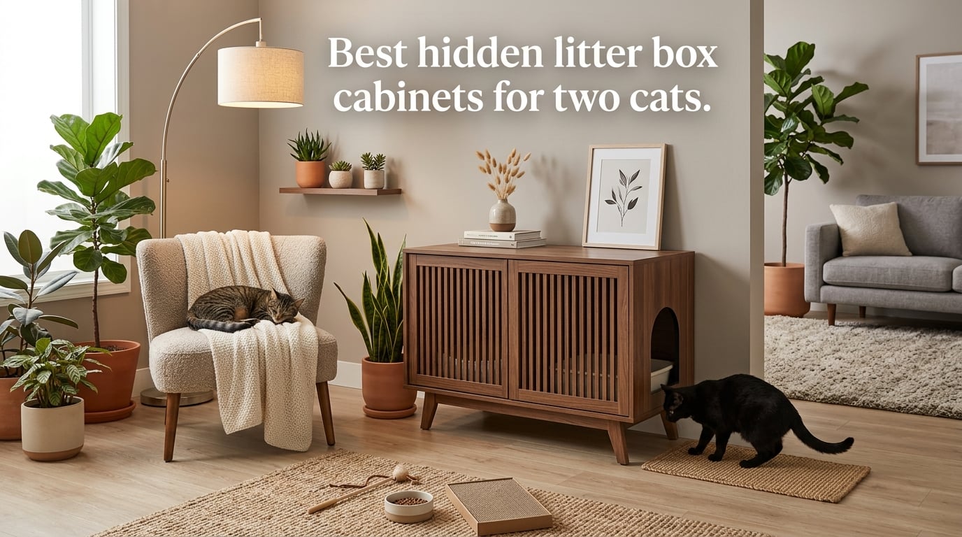Best hidden litter box cabinets for two cats