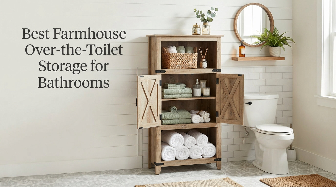 Best Farmhouse Over-the-Toilet Storage for Bathrooms