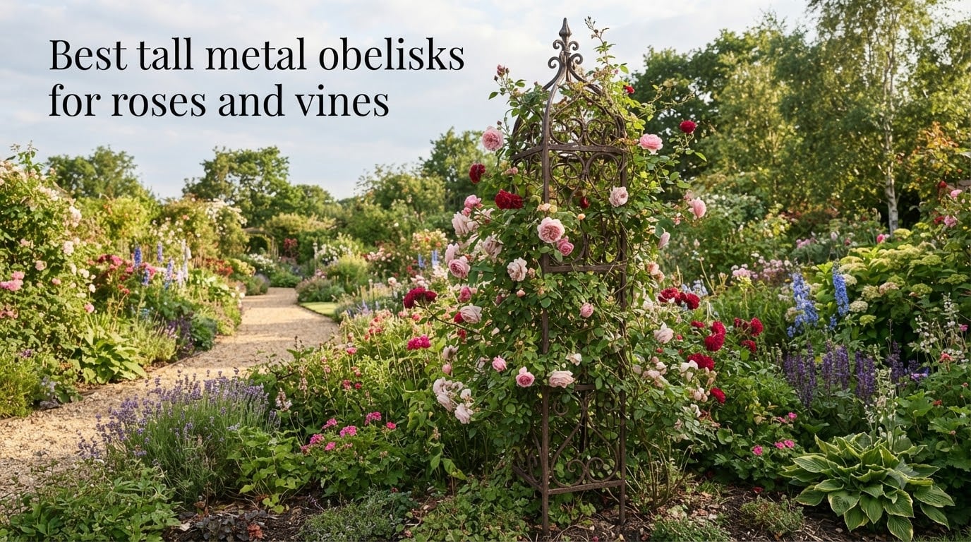 Best tall metal obelisks for roses and vines