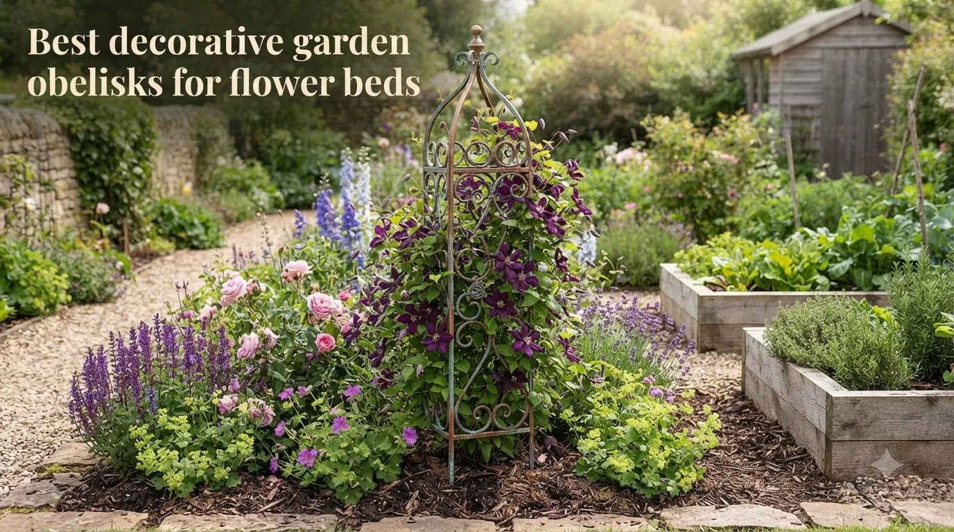 Best decorative garden obelisks for flower beds