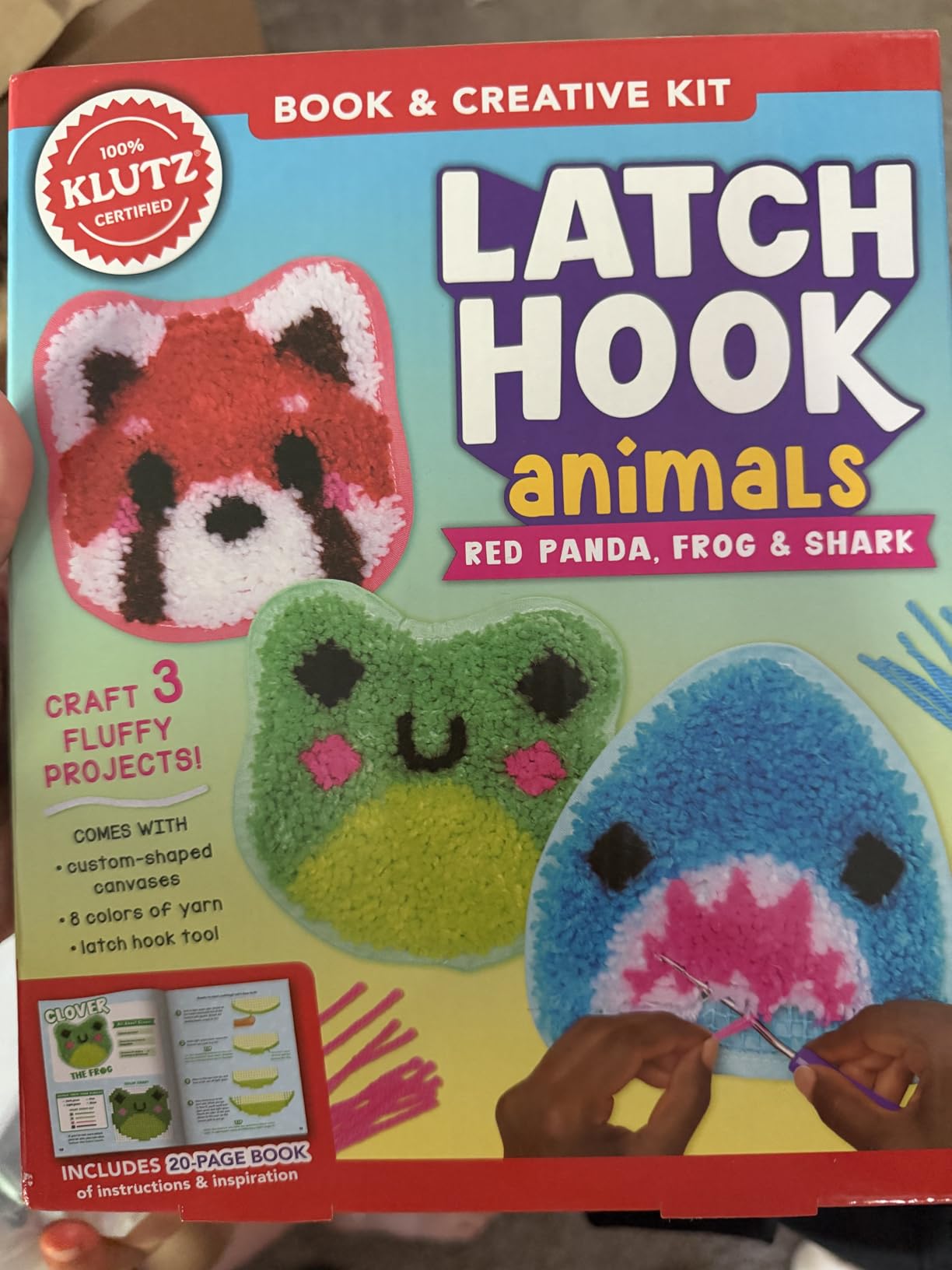 Klutz Latch Hook Animals: Red Panda, Frog & Shark customer photo 2