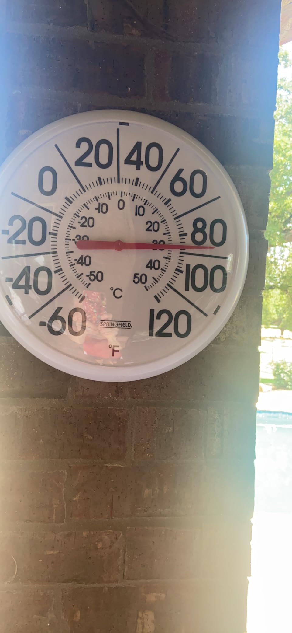 Springfield Indoor Outdoor Big and Bold Thermometer with Mounting Bracket, Easy to Read Numbers for Patio, Pool, and Indoor Areas, 13.25-Inch, White customer photo 2