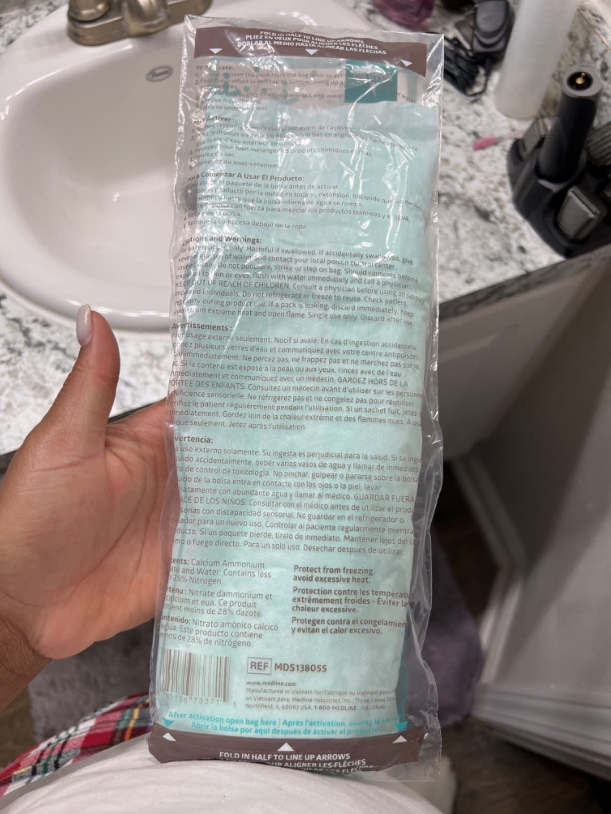 Medline Perineal Cold Packs for Postpartum Care (24 Count) Each Absorbent Pad is 4.5