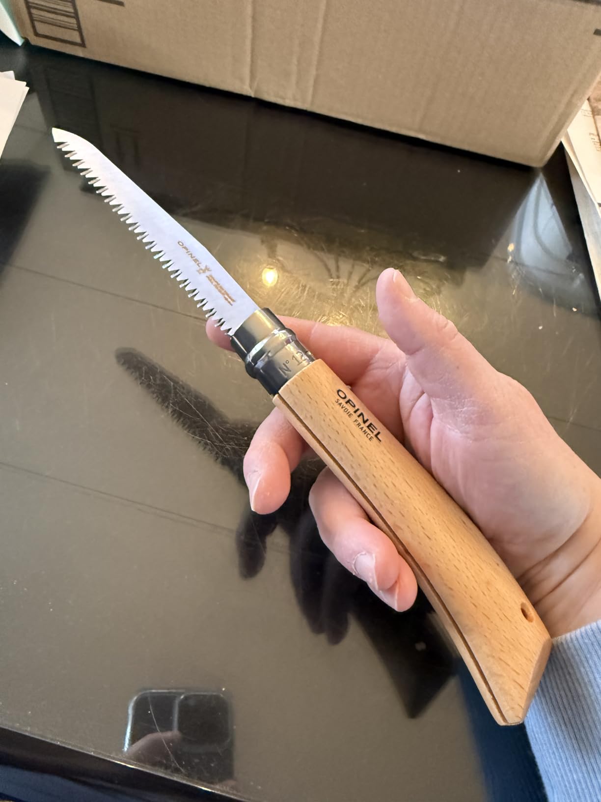 Opinel Folding Saw - Gardening and Camping Folding Carbon Steel Saw with Beechwood Handle customer photo 2