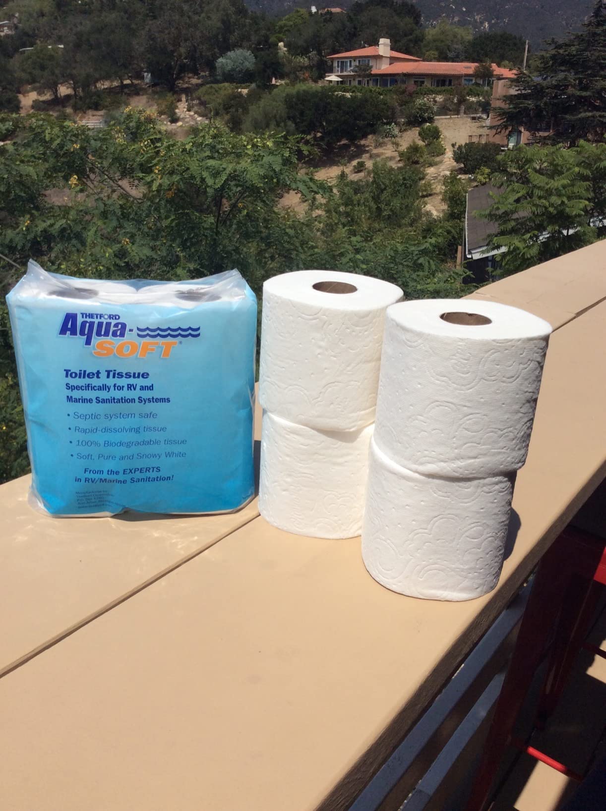 Thetford Aqua-Soft Toilet Tissue - Toilet Paper for RV and marine - 2-ply - Thetford 03300 (Pack of 4 rolls), White customer photo 2