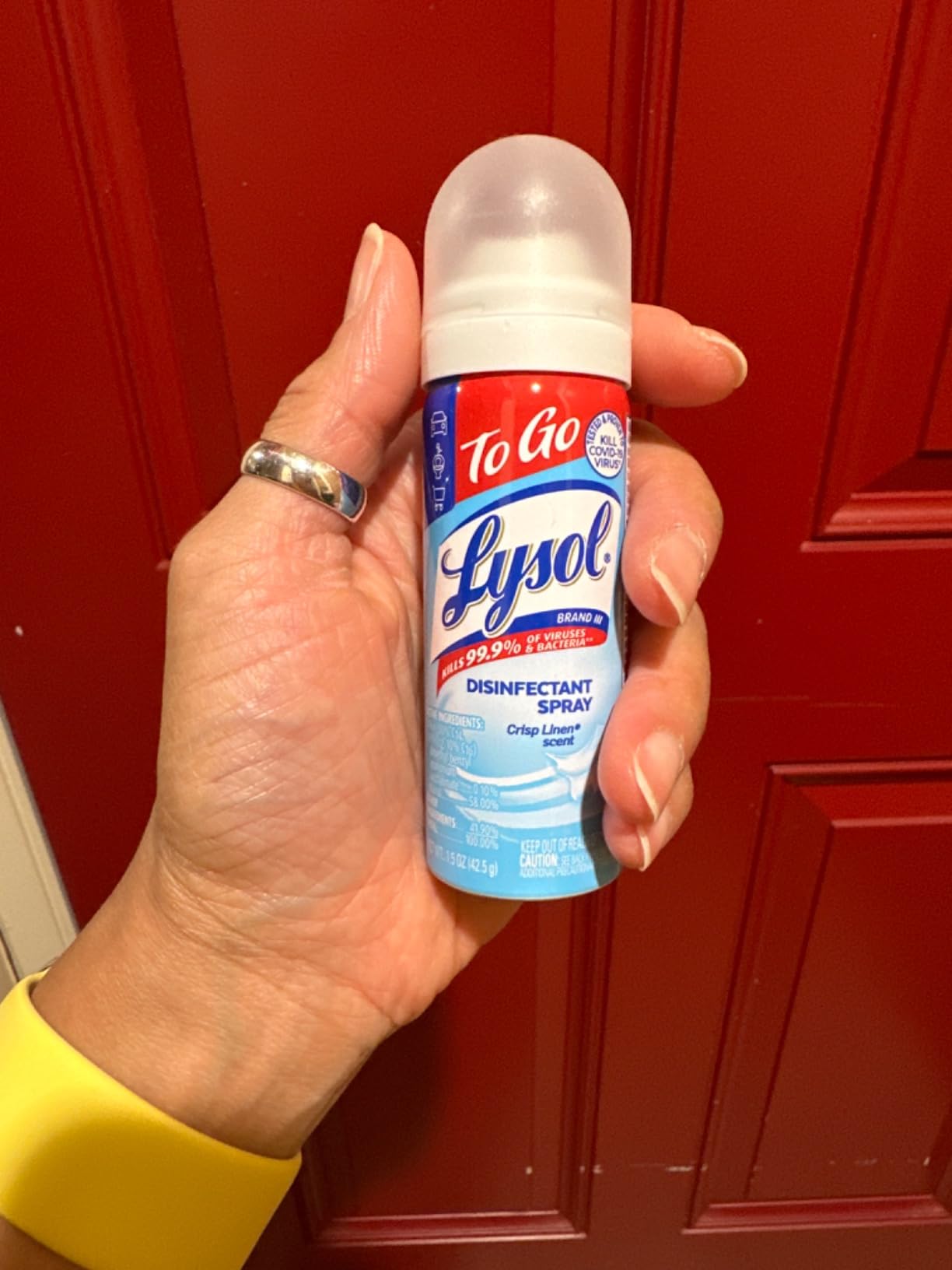 Lysol To Go Disinfectant Spray, Travel Size Sanitizing, For On-the-Go Disinfecting and Deodorizing, Crisp Linen, 1.5 Fl. Oz (Pack of 4) customer photo 2