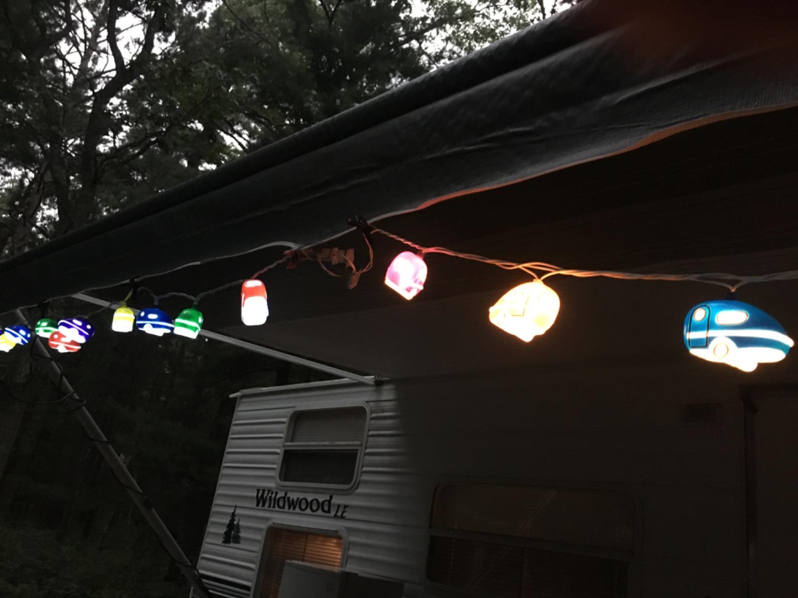 Camco Retro Travel Trailer Party Lights - Features an 8' Strand with (10) Travel Trailer Lights - Camping String Lights - Perfect for RV Awnings and Campsite Decor (42655) customer photo 2