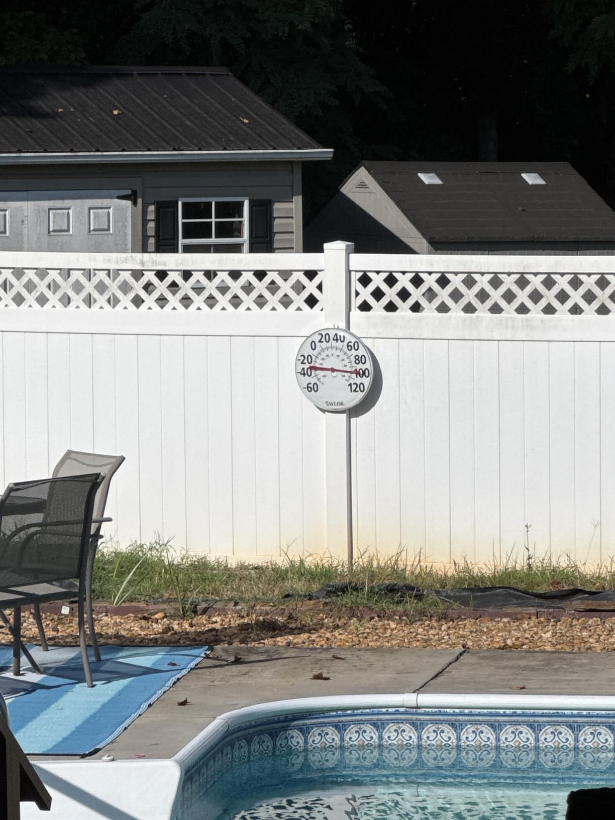 Taylor Indoor Outdoor Metal Wall Clock, Wireless Thermometer with Easy to Read Large Numbers for Patio, Pool, and Indoor Areas, 18-inch customer photo 2