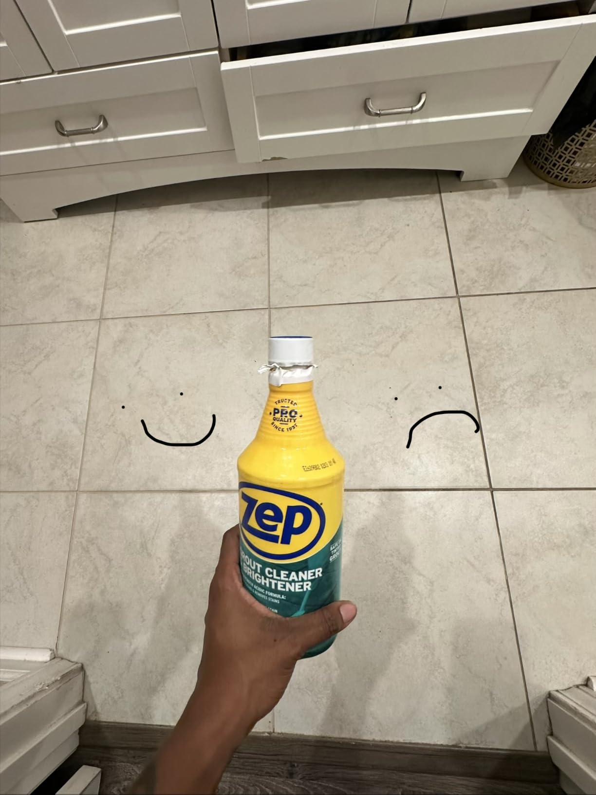 Zep Grout Cleaner and Brightener - 32 Ounce (1 Bottle) - ZU104632 - Deep Cleaning Formula Removes Old Stains From Grout customer photo 2