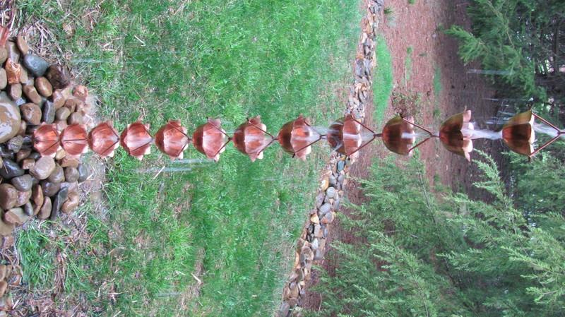 Monarch Rain Chains Pure Copper Lotus Cup Rain Chains for Gutters - 8.5 ft Decorative Rainchain Outdoor Durable Heavy Duty Gutter Chain Downspout Replacement customer photo 1
