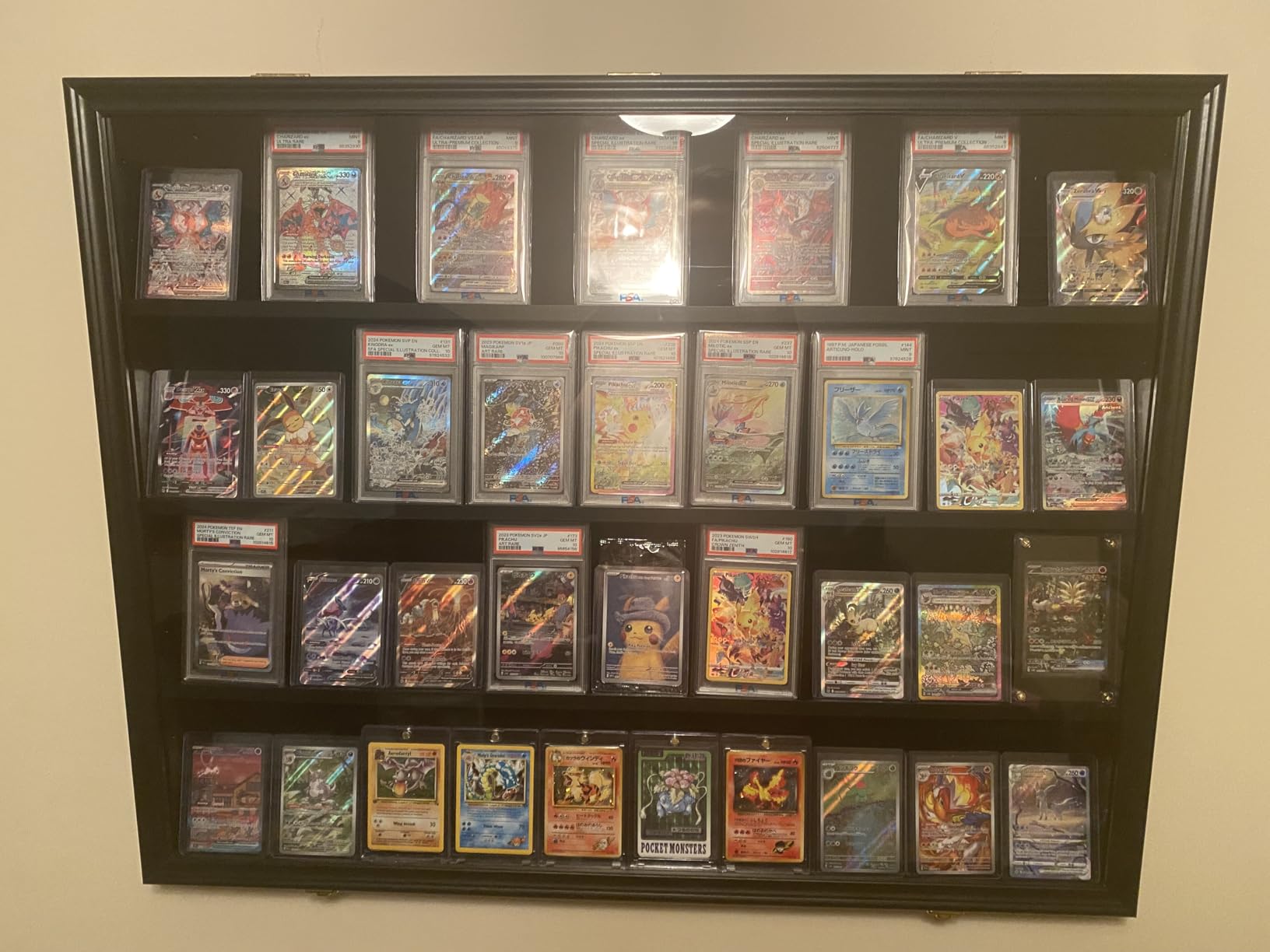 98% UV Protection Pro-Collector's Graded Sports Card Display Case for Football Baseball Basketball Hockey Comic Trading Cards, Lockable Door Horizontal (Black Finish) customer photo 2
