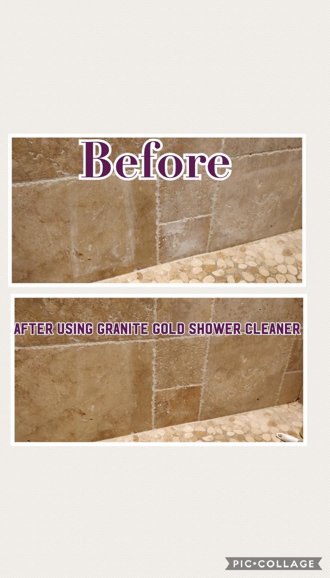 Granite Gold Shower Cleaner for Granite, Marble & Ceramic Tile, 24 oz | Removes Soap Scum and Hard Water Stains from Quartz and Stone Tub Surfaces - Made in the USA customer photo 1