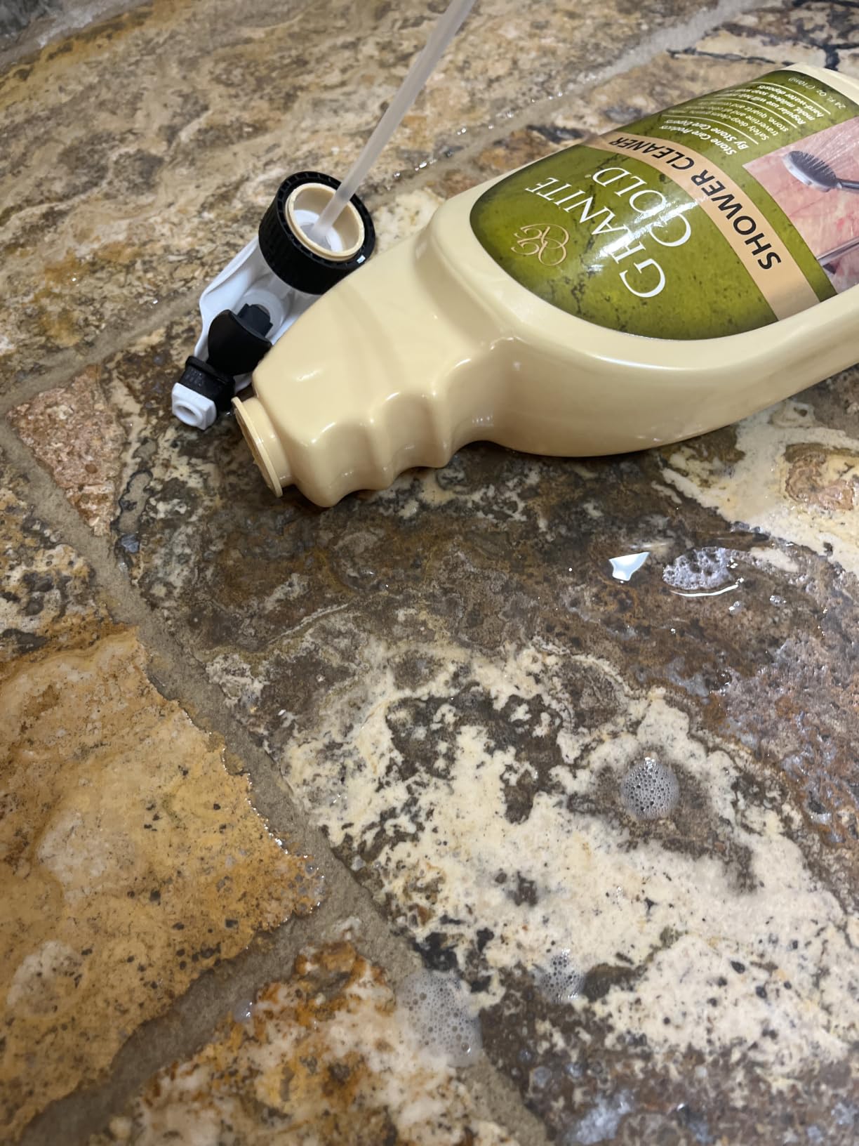 Granite Gold Shower Cleaner for Granite, Marble & Ceramic Tile, 24 oz | Removes Soap Scum and Hard Water Stains from Quartz and Stone Tub Surfaces - Made in the USA customer photo 2