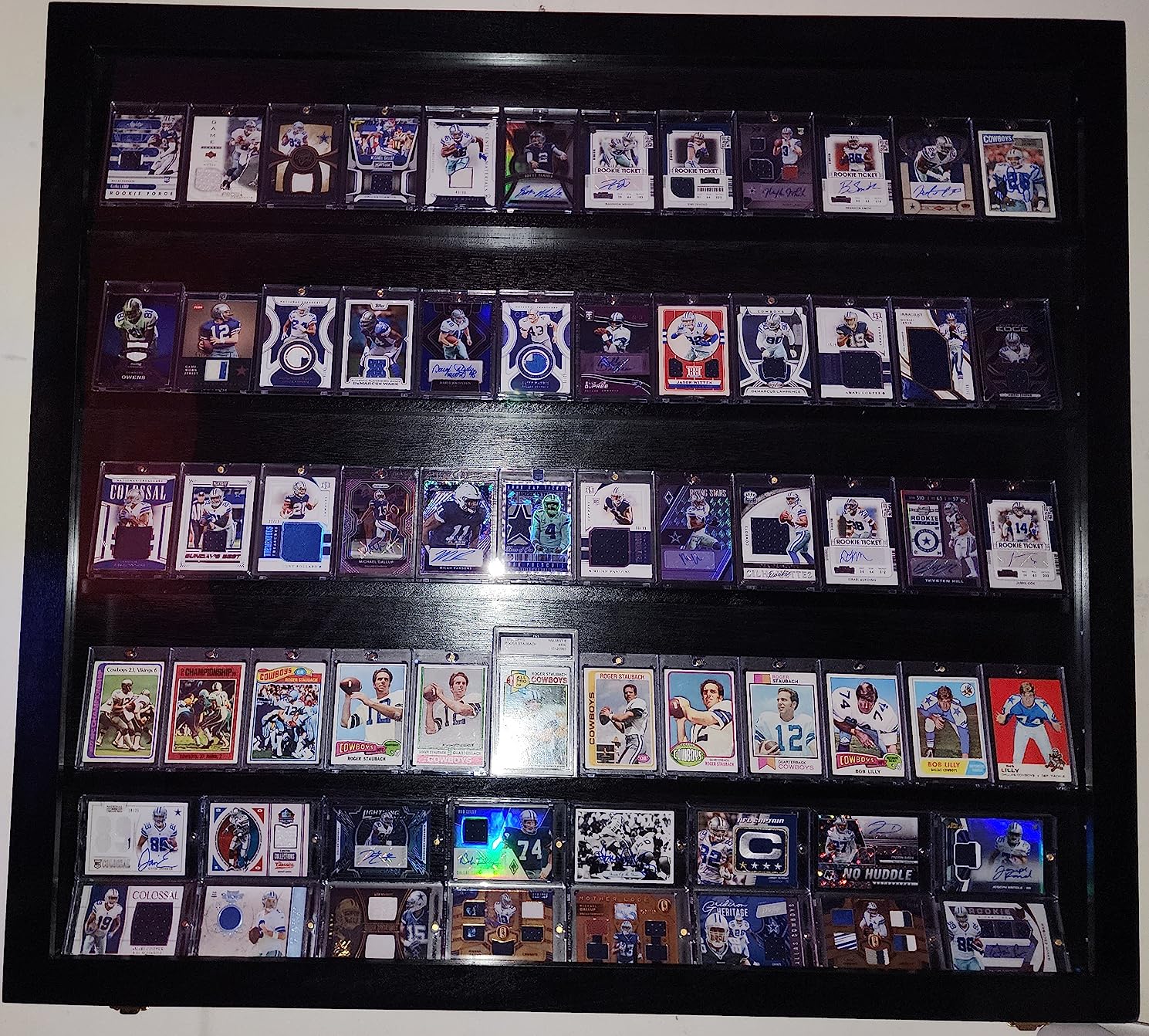 Baseball Card Display Case - 50 Graded Sports Card Display Frame Lockable - PSA Graded Card Case with UV Protection | Card Display for Football & Basketball | Black customer photo 2