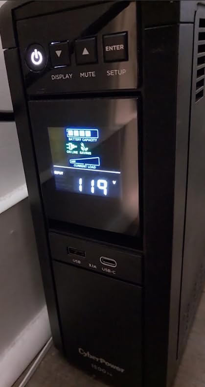 CyberPower CP1500PFCLCD PFC Sinewave UPS Battery Backup and Surge Protector | 1500VA/1000W, 12 Outlets, AVR, Mini Tower, UL Certified customer photo 2